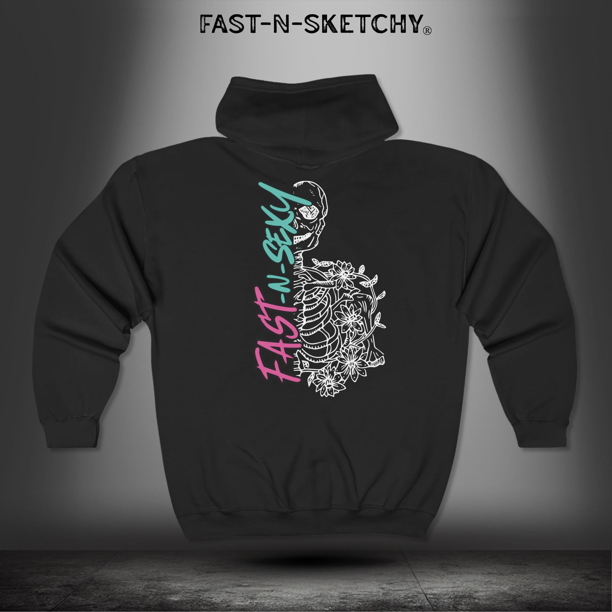 FAST-N-SEXY™ WITH HALF SKULL - Full Zip Hoodie