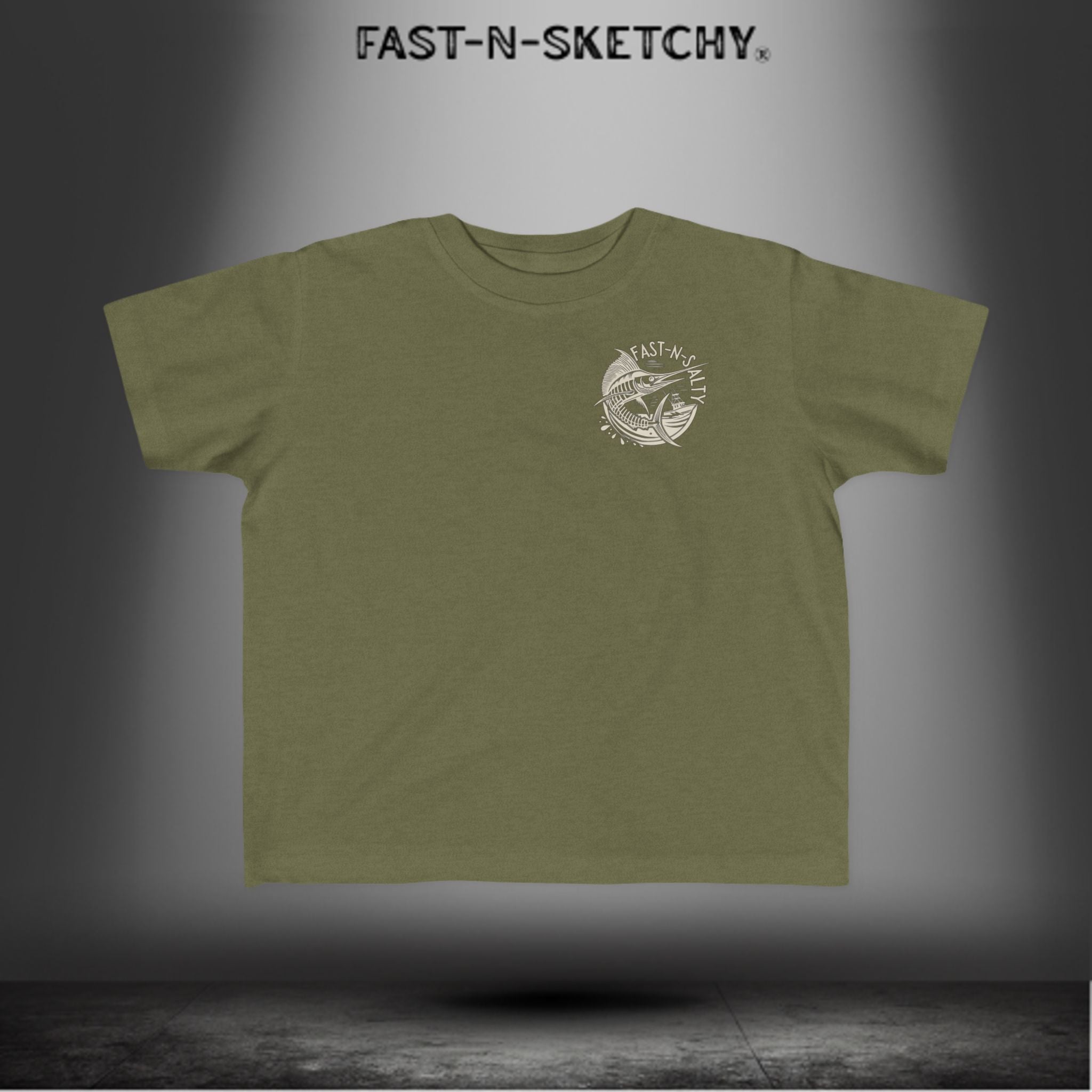 FAST-N-SALTY™ Catch Me If You Can – Marlin Toddler Tee | Fast Fins and Faster Feet.