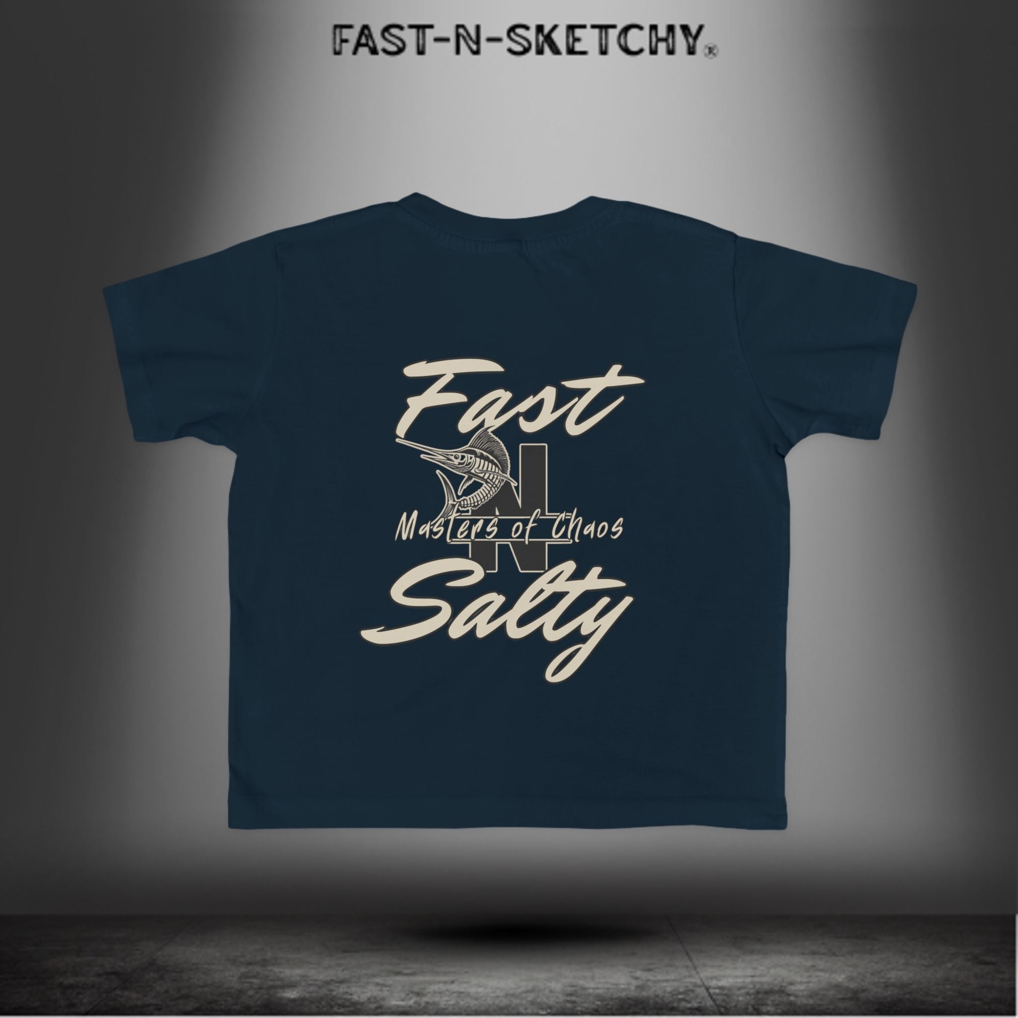 FAST-N-SALTY™ Catch Me If You Can – Marlin Toddler Tee | Fast Fins and Faster Feet.
