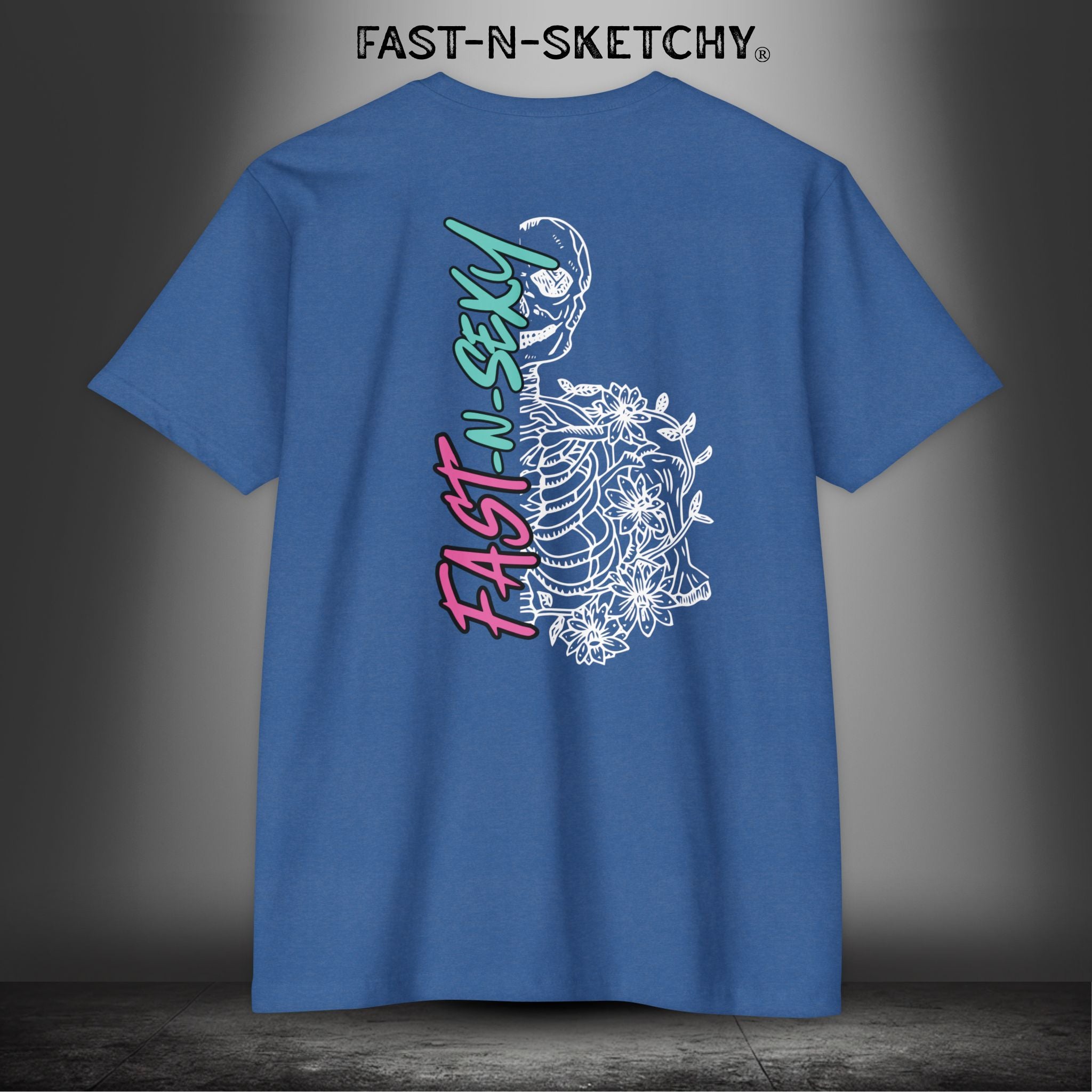 FAST-N-SEXY™ WITH HALF SKULL - T-shirt Classic Fit Crewneck - Next Level 6210