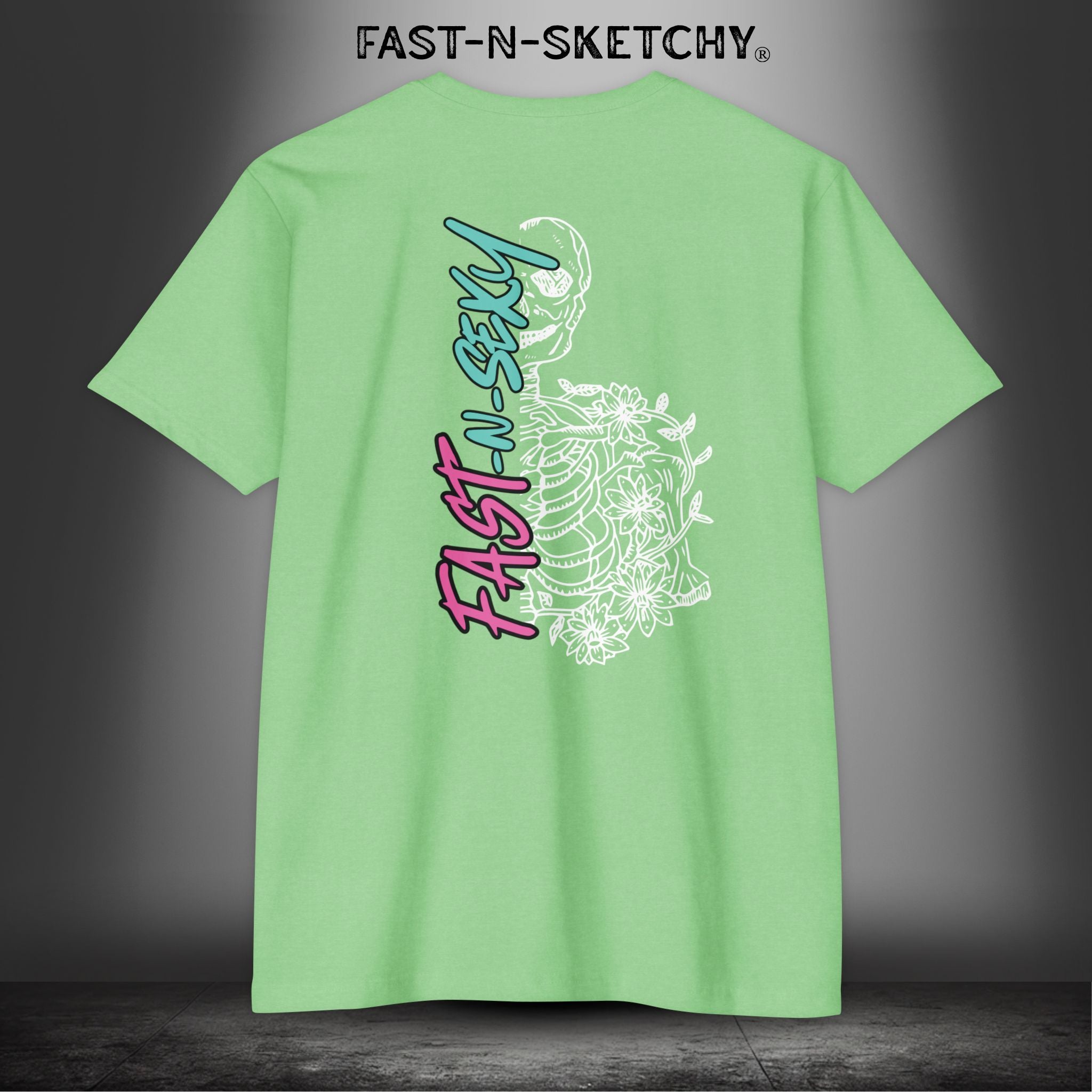 FAST-N-SEXY™ WITH HALF SKULL - T-shirt Classic Fit Crewneck - Next Level 6210