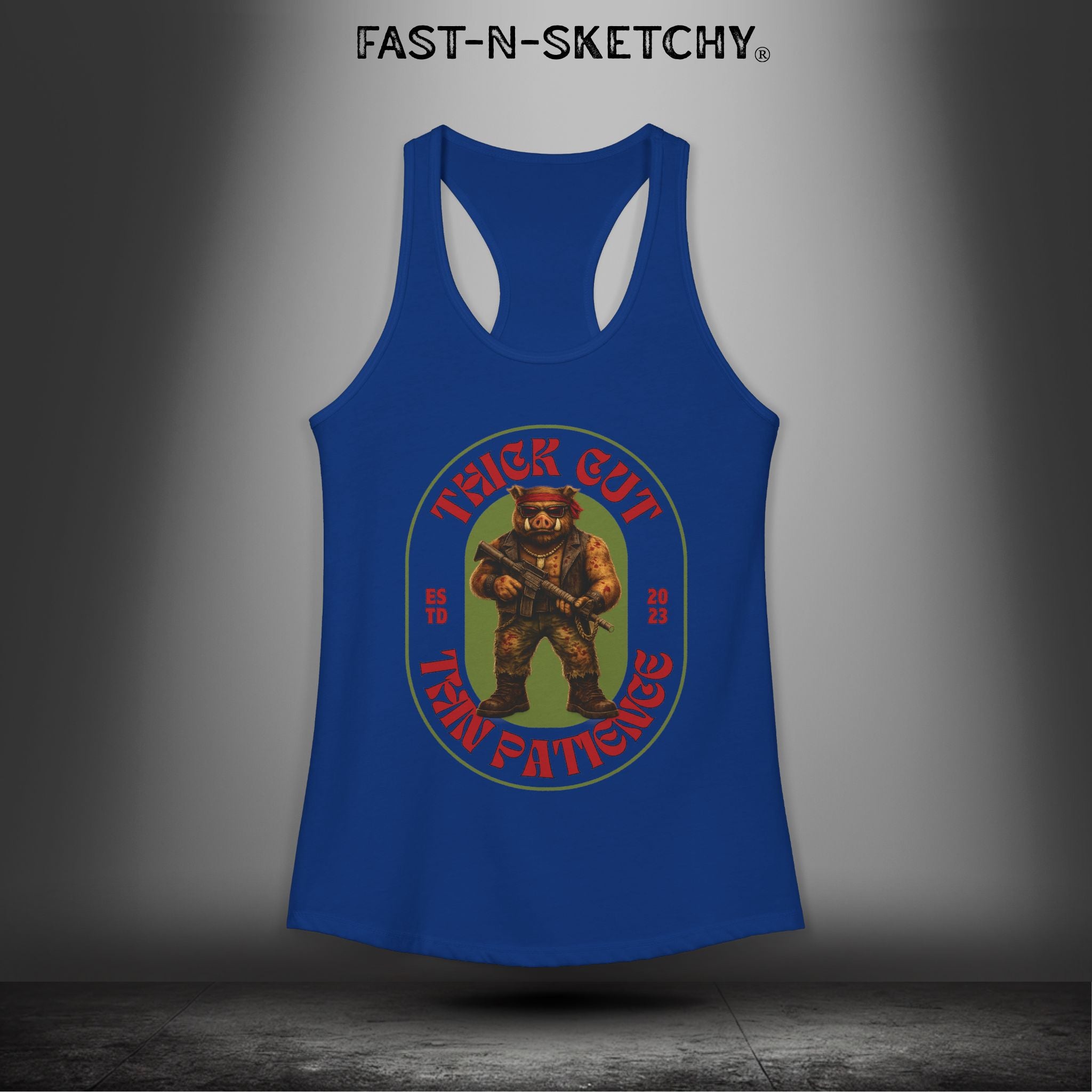 Porkchop, Thick Cut Thin Patience: Military Edition Racerback Tank