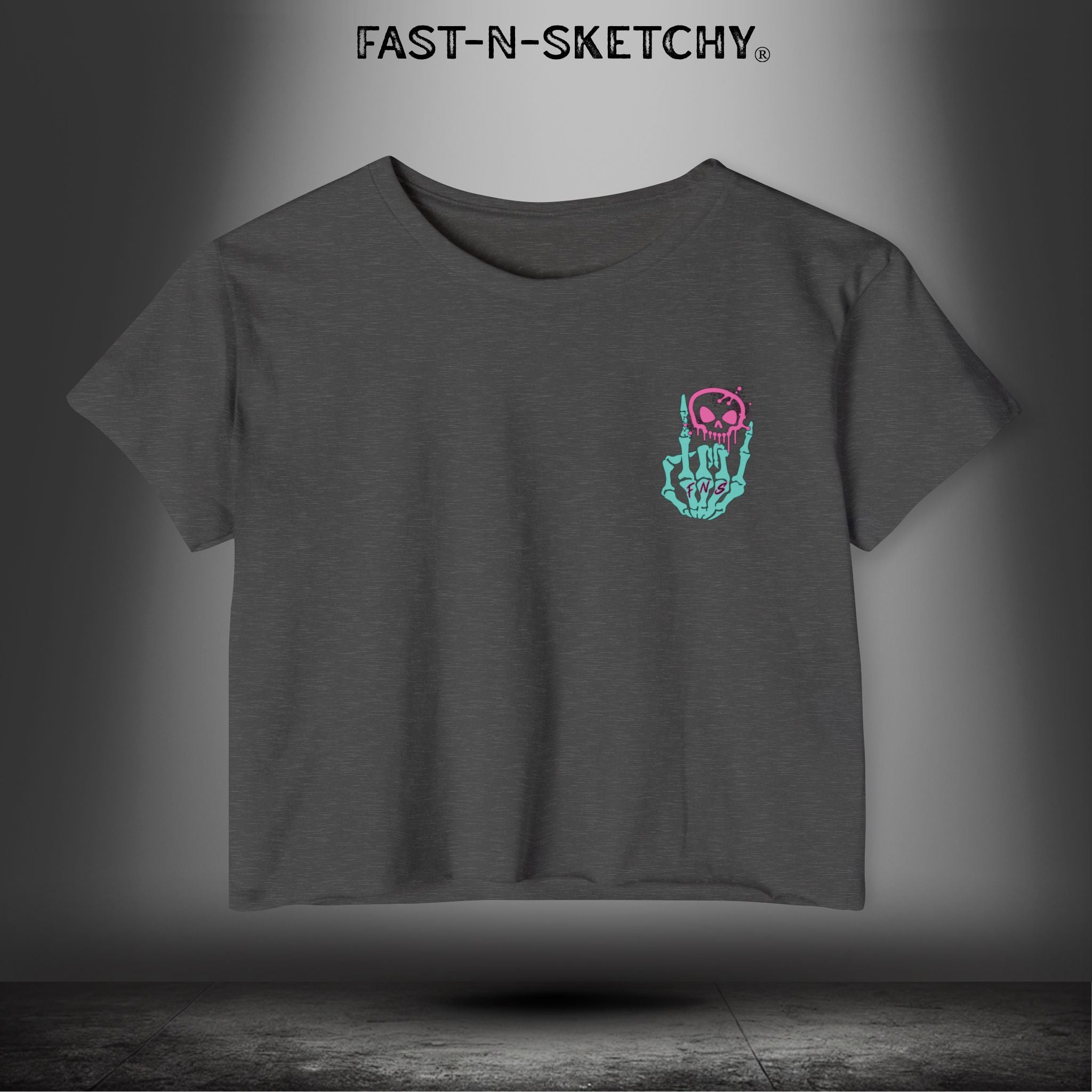 FAST-N-SEXY™ WITH HALF SKULL: Festival Crop Top