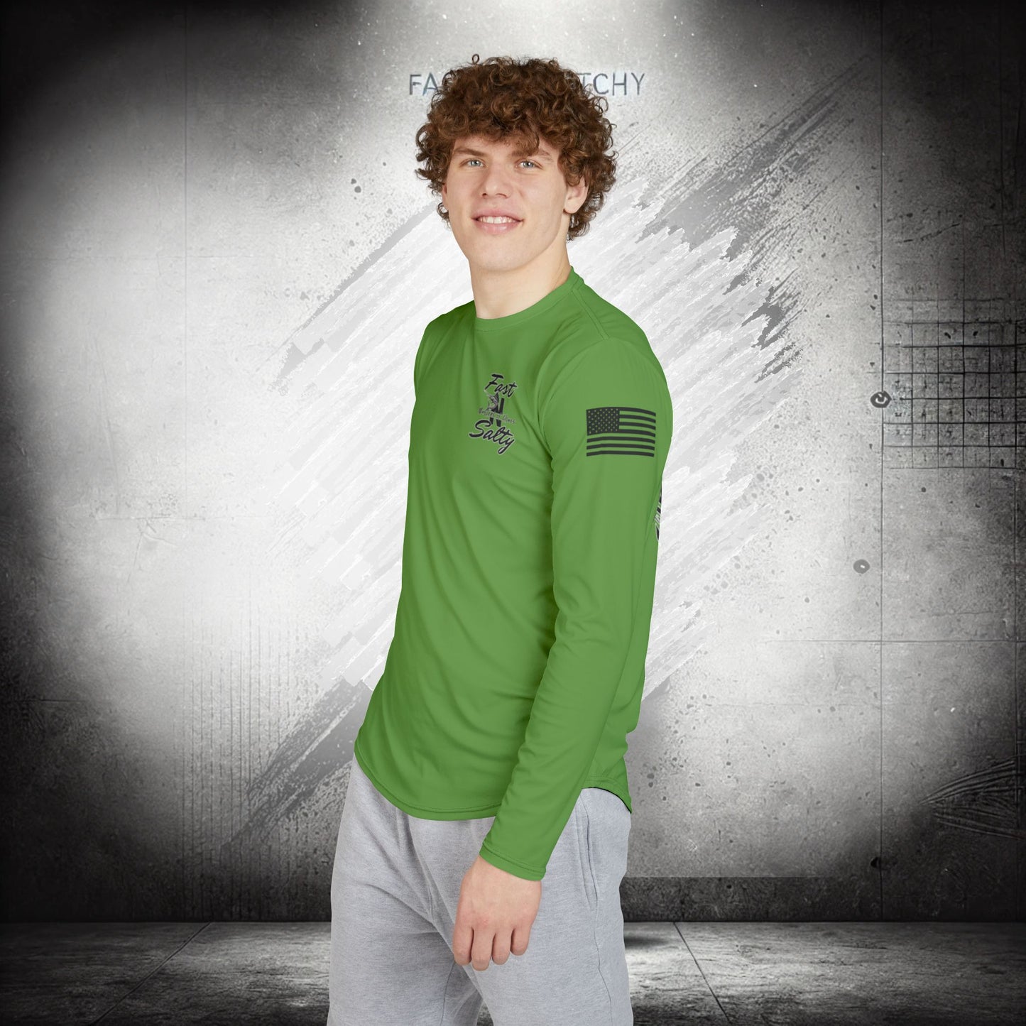 Fast-N-Salty UV Protection Long Sleeve Shirt - (Green) Perfect for Outdoor Adventures and Fishing