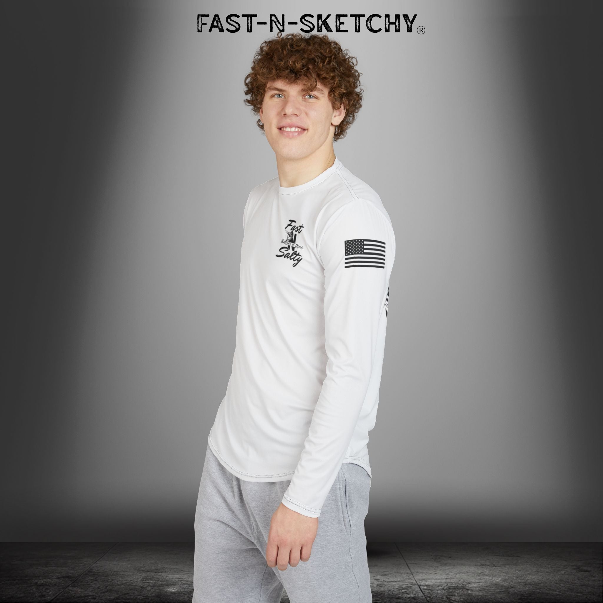 Fast-N-Salty UV Protection Long Sleeve Shirt - (White) Perfect for Outdoor Adventures and Fishing