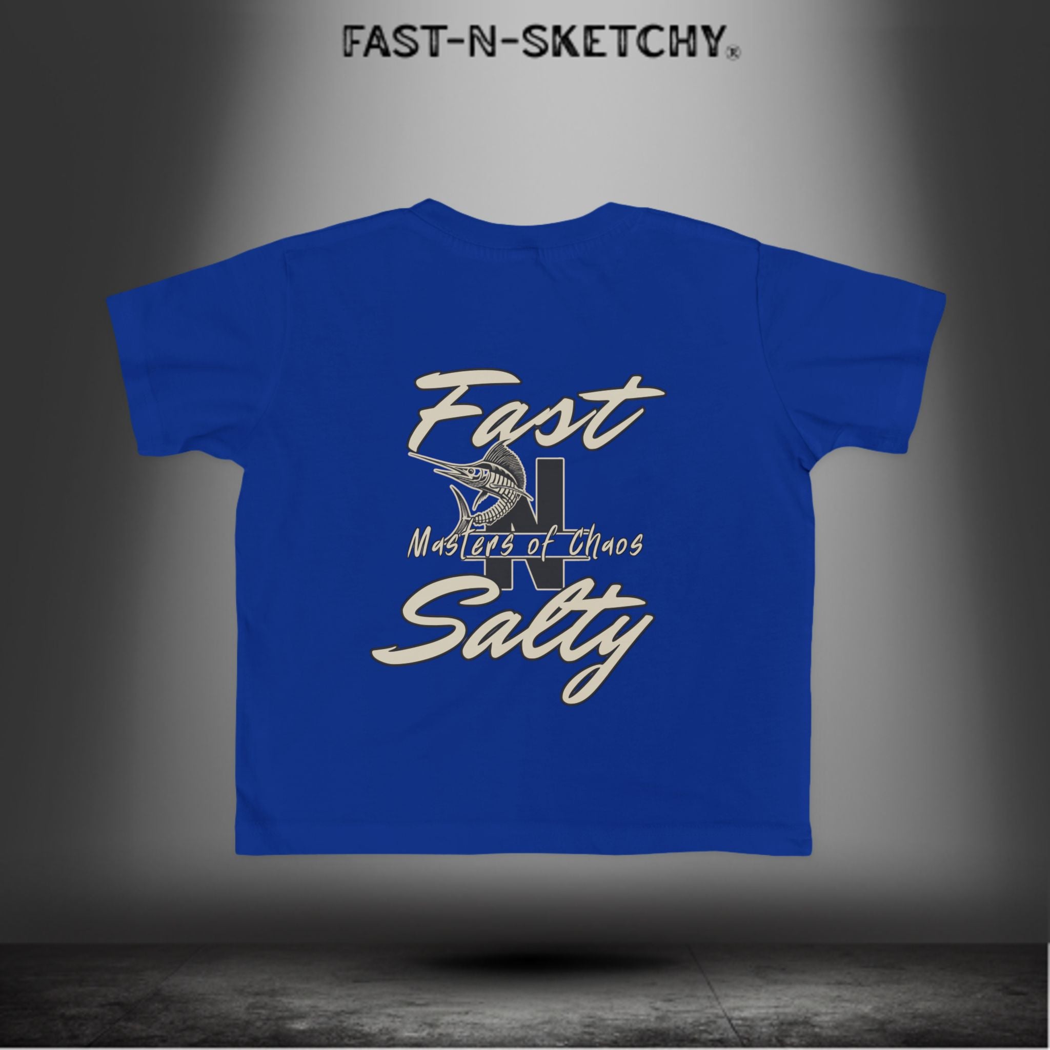 FAST-N-SALTY™ Catch Me If You Can – Marlin Toddler Tee | Fast Fins and Faster Feet.