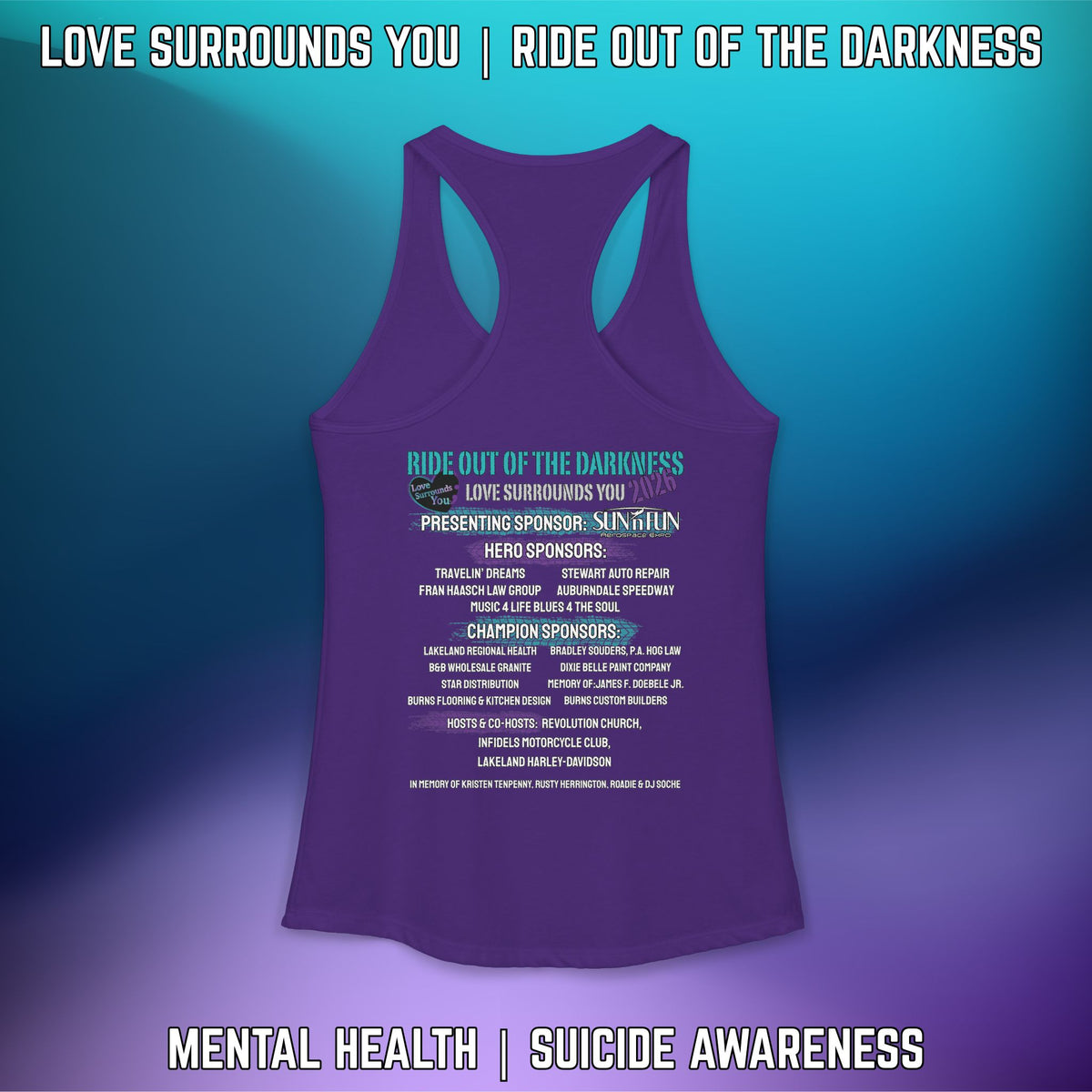 Ride Out of the Darkness 2026 Women's Racerback Tank - LSY
