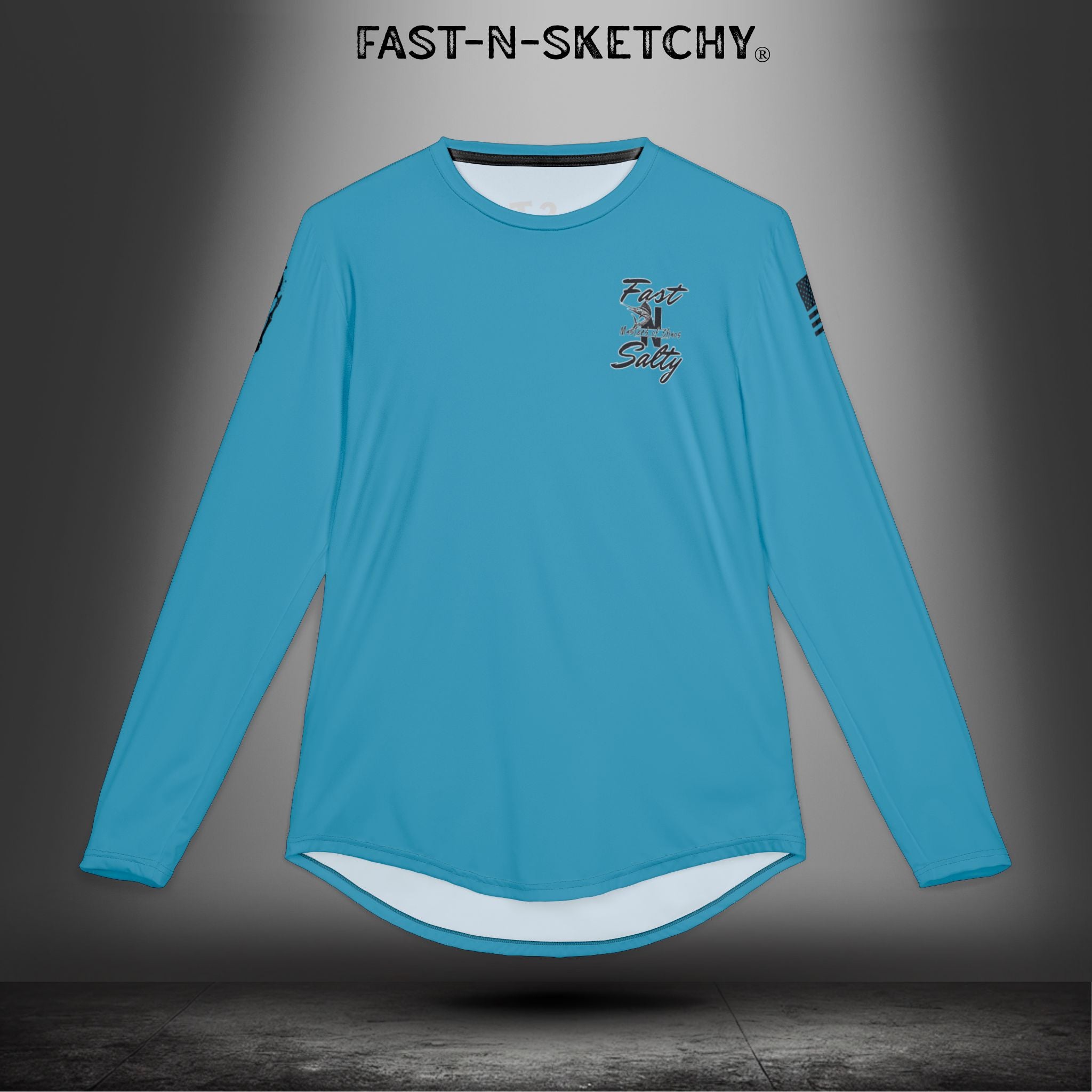 Fast-N-Salty UV Protection Long Sleeve Shirt - (Blue) Perfect for Outdoor Adventures and Fishing