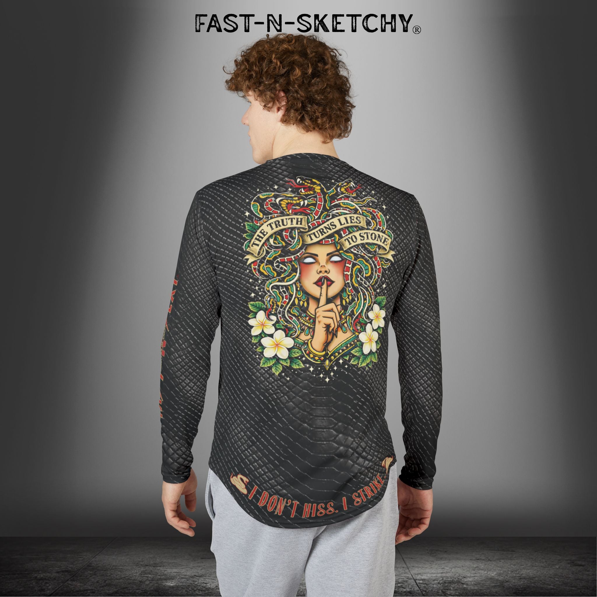 Medusa: The Truth Turns Lies to Stone - UV Protection Long Sleeve Riding Tee