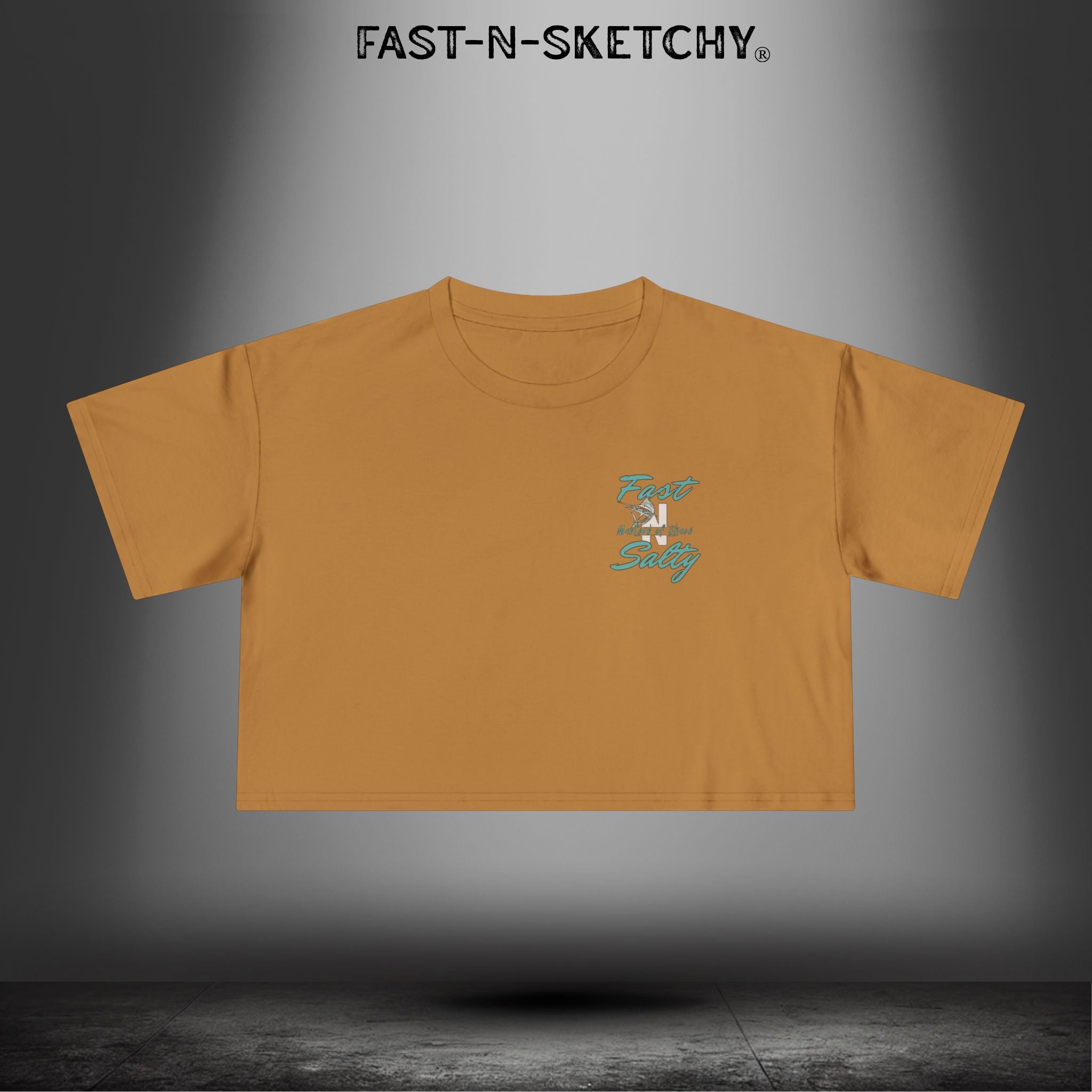 Fast-n-Salty Circle Logo - Crop Top T-Shirt