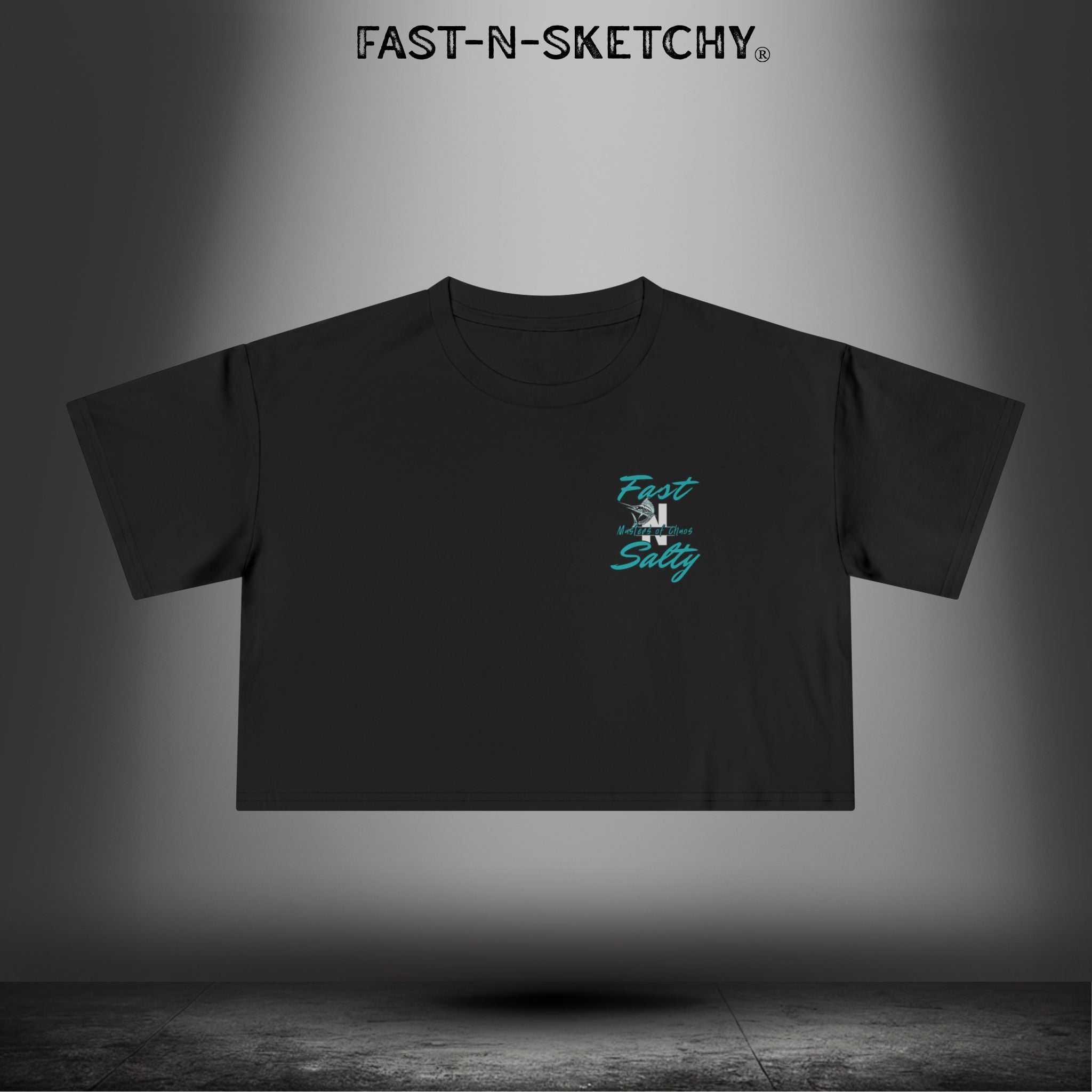 Fast-n-Salty Circle Logo - Crop Top T-Shirt