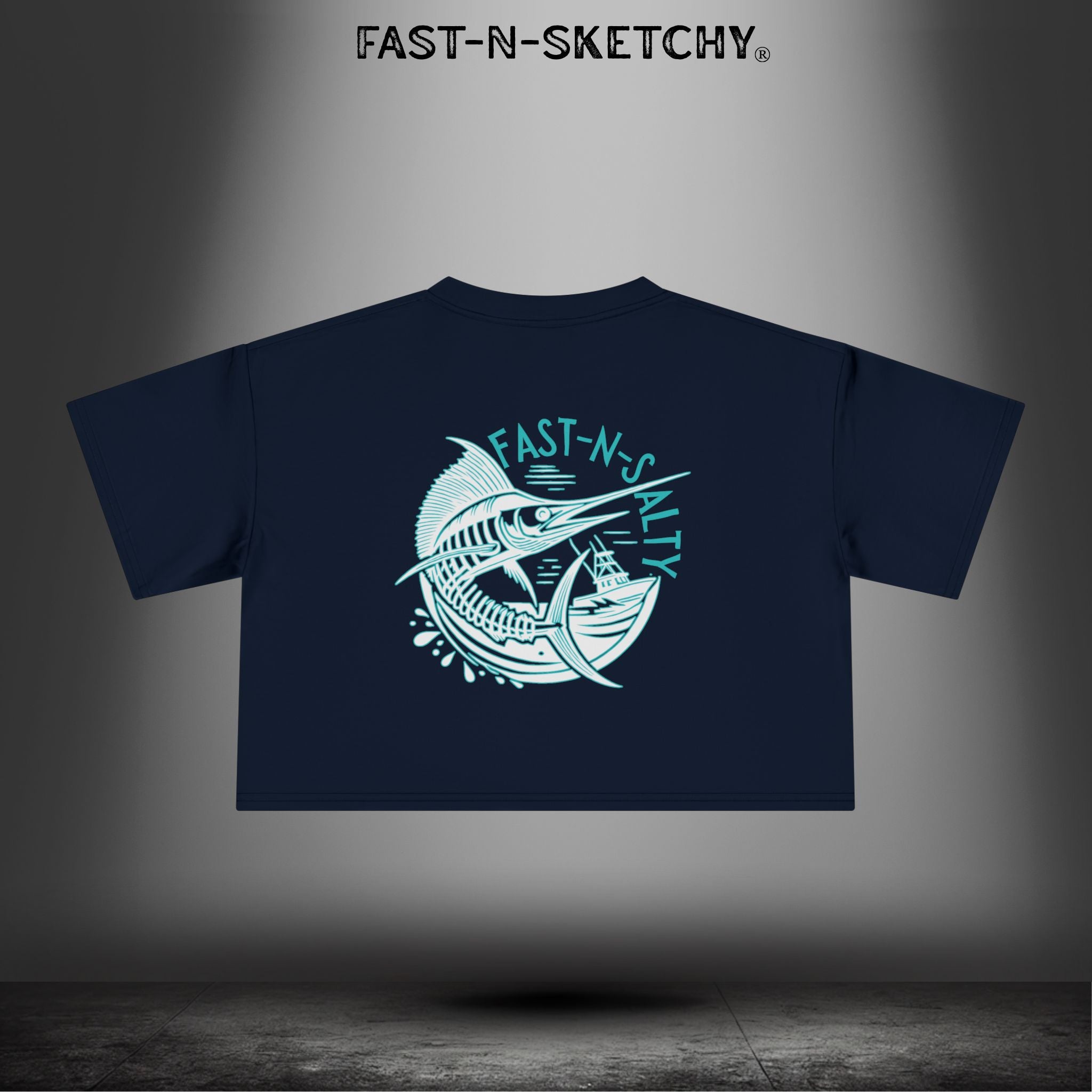 Fast-n-Salty Circle Logo - Crop Top T-Shirt