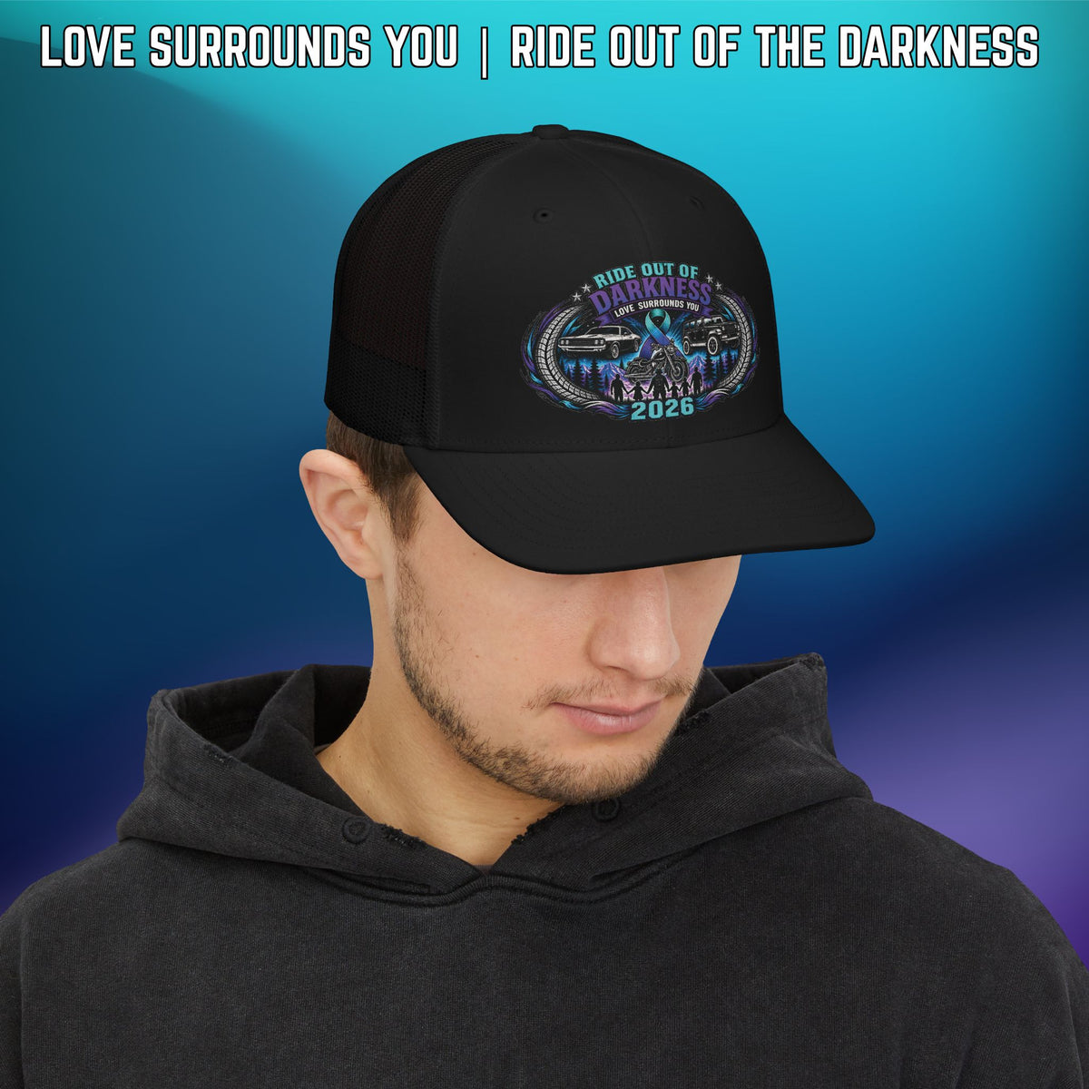 Ride Out of the Darkness 2026 Snapback Richardson 112 Trucker Cap: Suicide Awareness - LSY