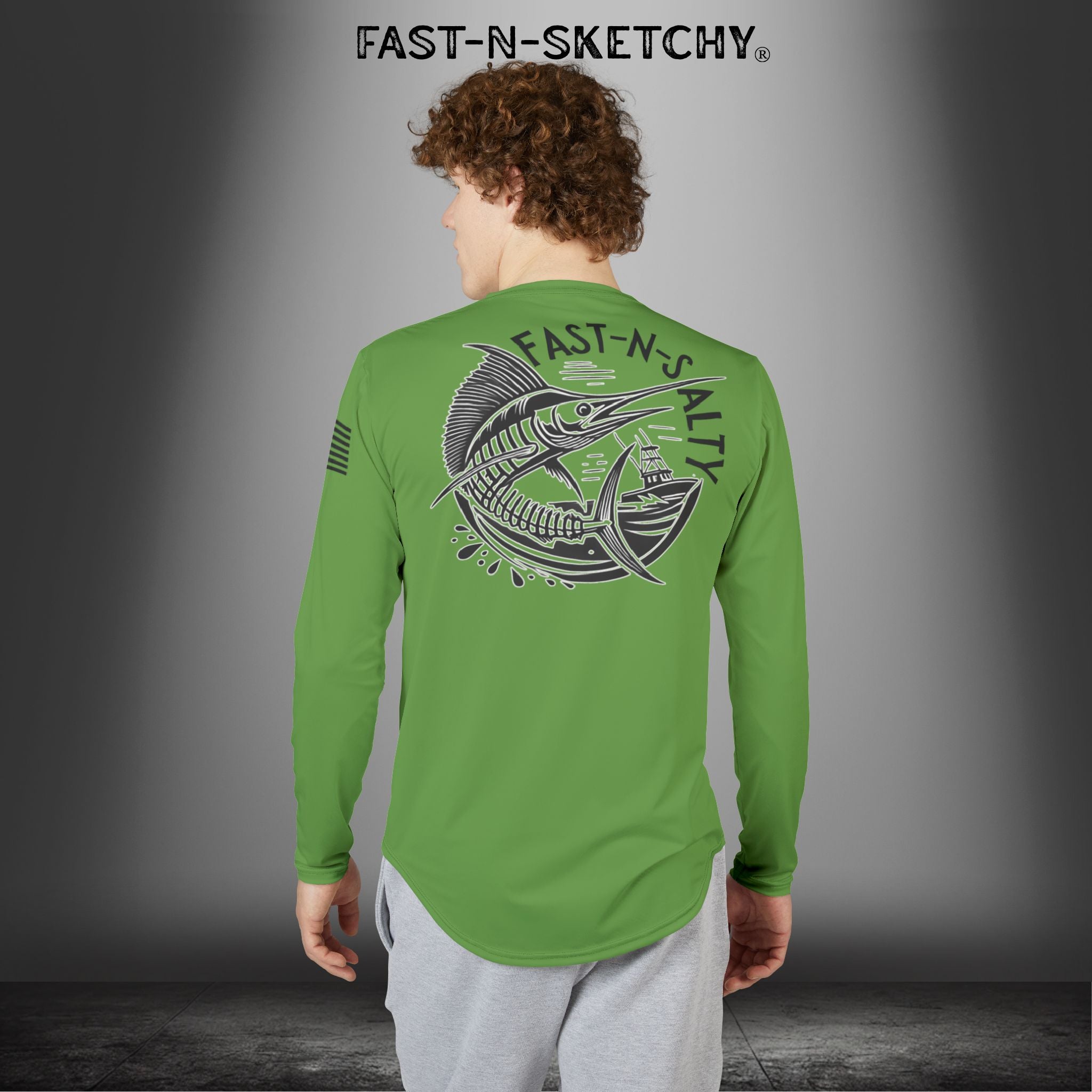 Fast-N-Salty UV Protection Long Sleeve Shirt - (Green) Perfect for Outdoor Adventures and Fishing