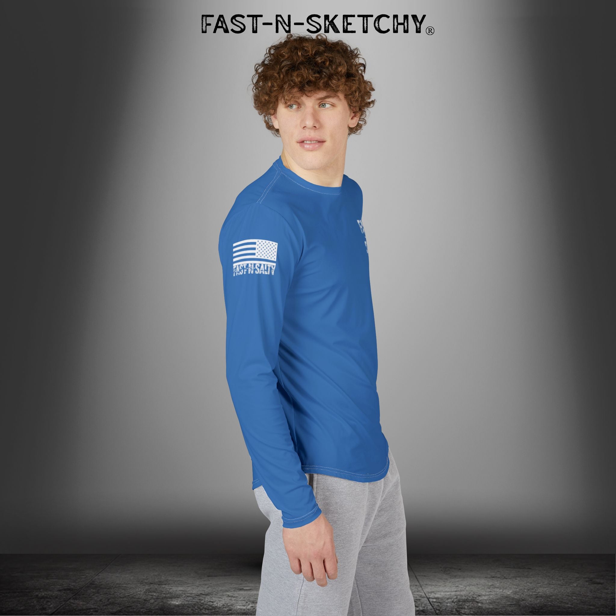 Mahi Mahi Fast-N-Salty Blue UV Protection Long Sleeve Shirt - Perfect for Outdoor Adventures and Fishing