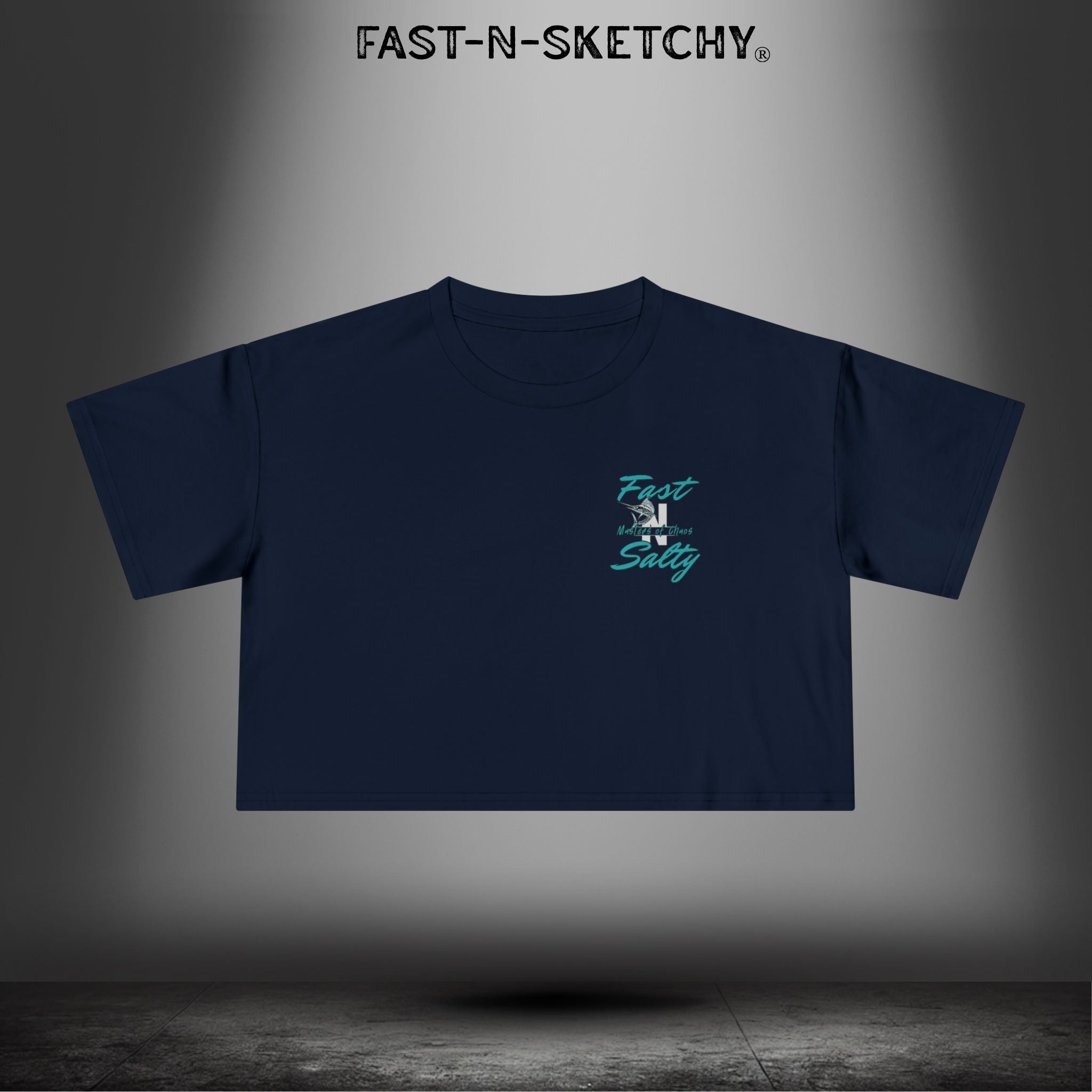Fast-n-Salty Circle Logo - Crop Top T-Shirt