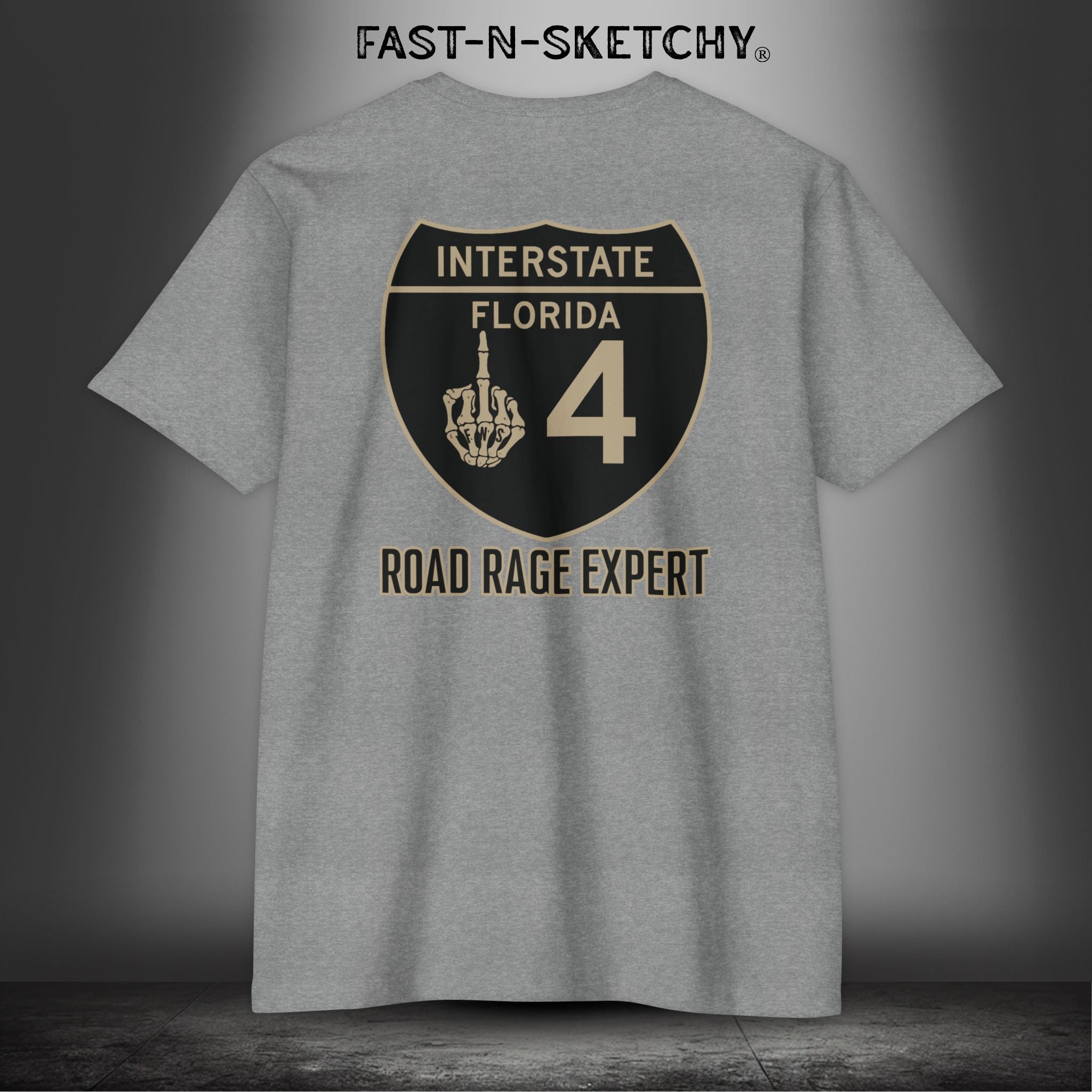 I-4 Road Rage Expert Florida (Black Sign) Premium Fitted Tee