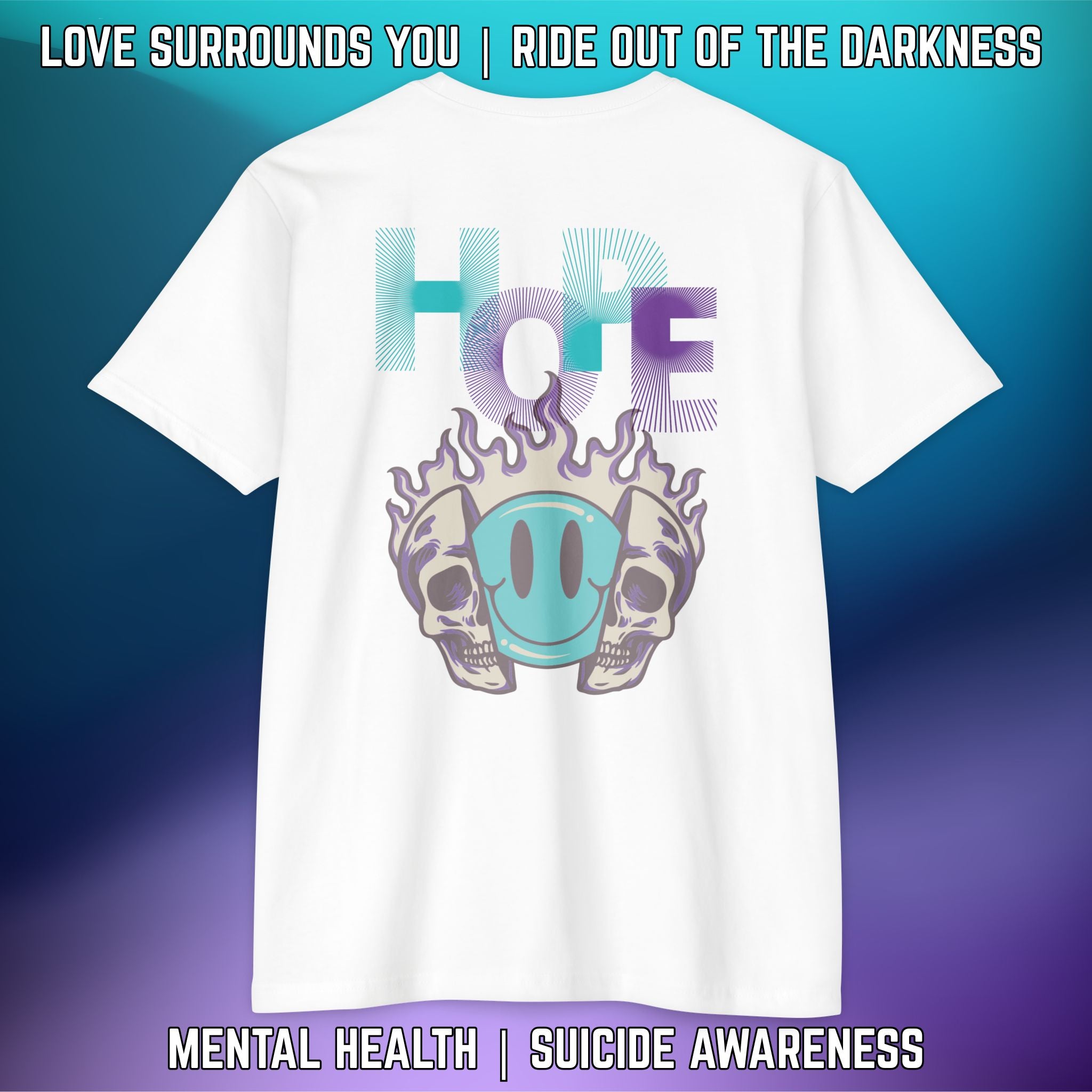 HOPE WITH SPLIT SKULL SMILEY FACE: T-Shirt Next Level 6210 - LSY