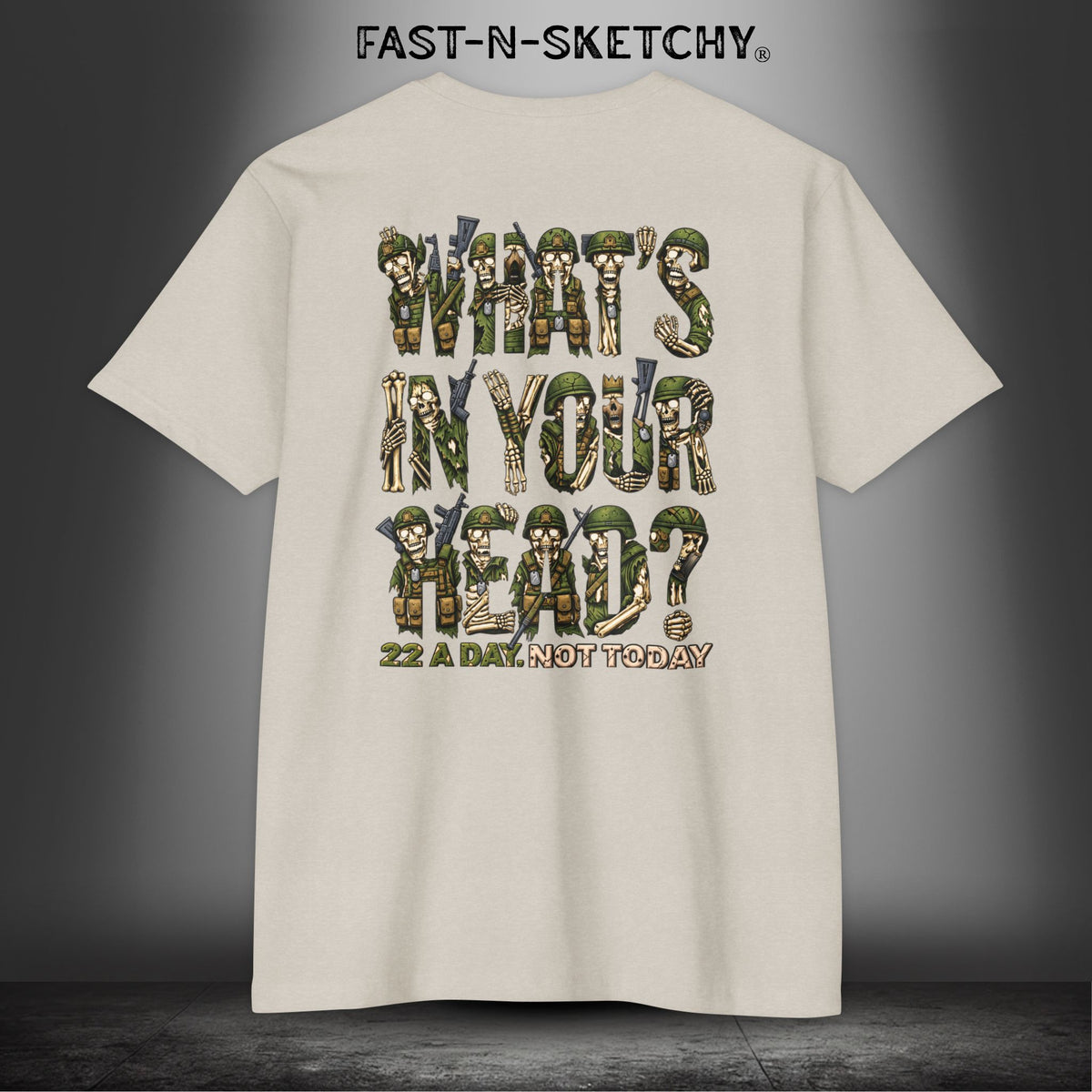 22 a Day, Not Today: Zombie T-Shirt by FAST-N-SKETCHY® - CVC Sand