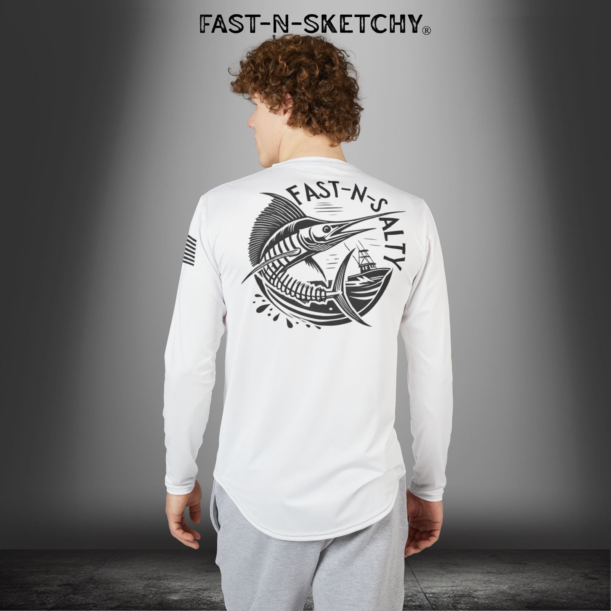 Fast-N-Salty UV Protection Long Sleeve Shirt - (White) Perfect for Outdoor Adventures and Fishing