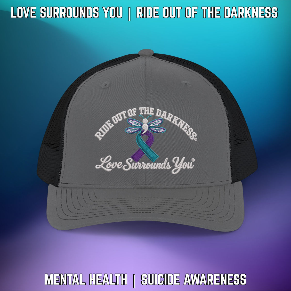 Ride Out of the Darkness Suicide Awareness Richardson Trucker Cap - LSY