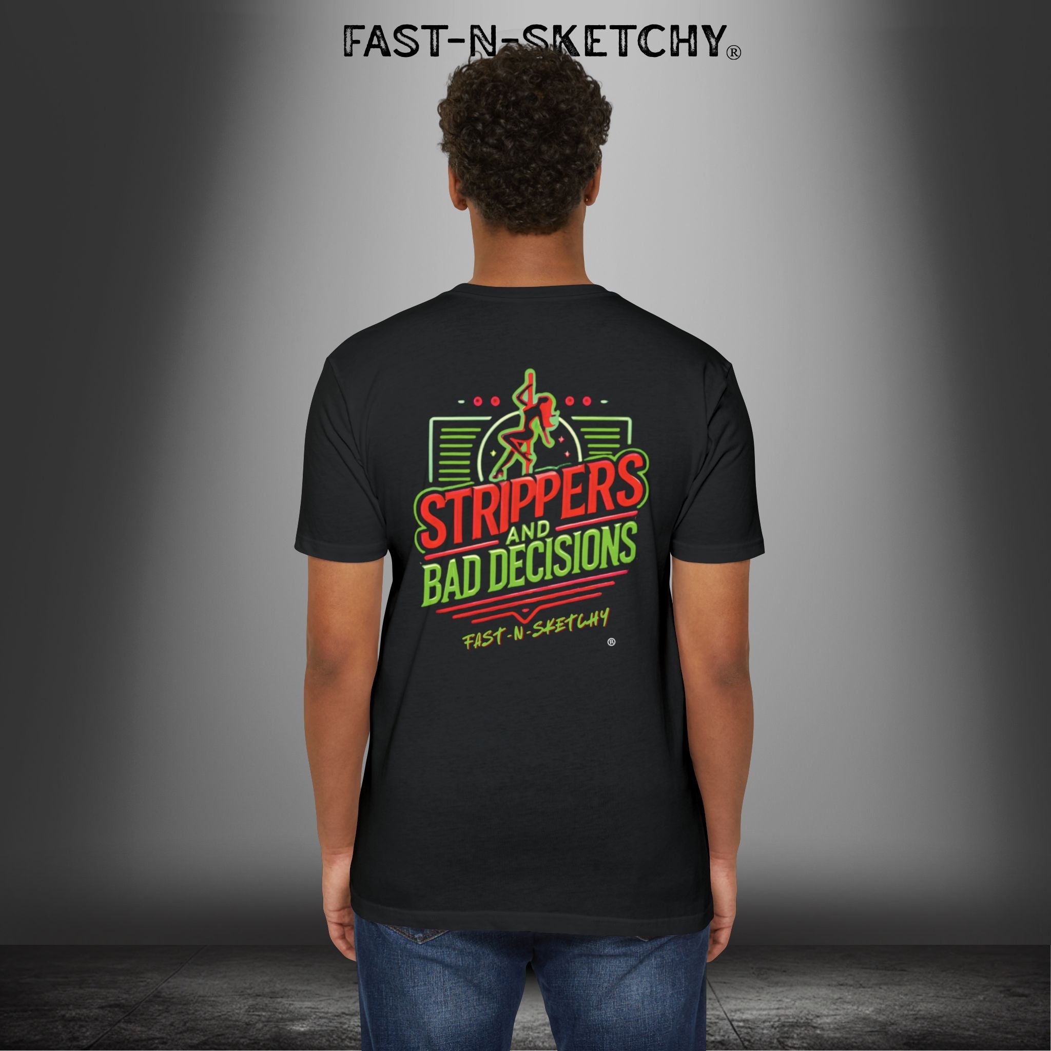 THE MENACE: STRIPPERS & BAD DECISIONS - T-shirt Classic Fit Crewneck - Next Level 6210