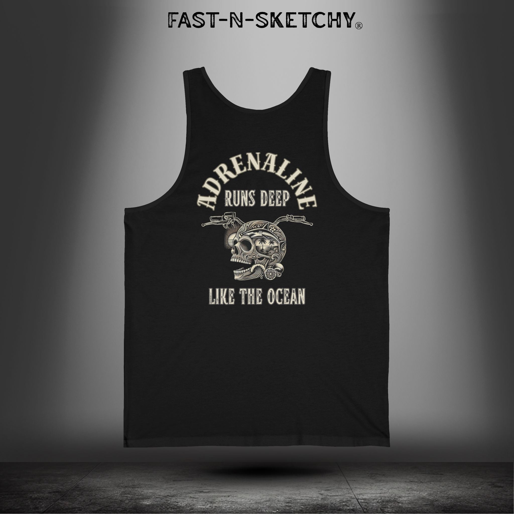 ADRENALINE RUNS DEEP LIKE THE OCEAN: Tank Top