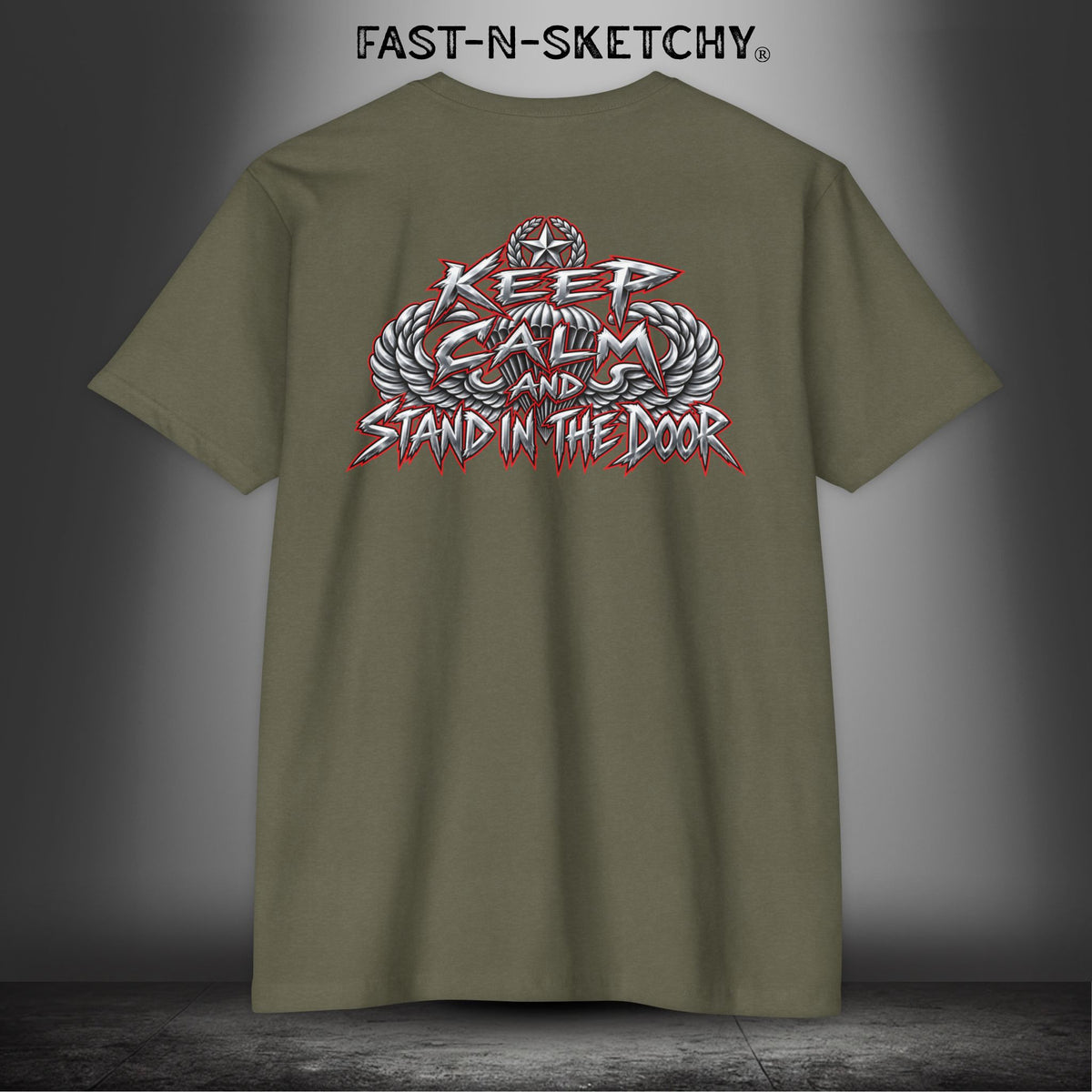 Paratrooper: Keep Calm & Stand in the Door - Military Edition Tee
