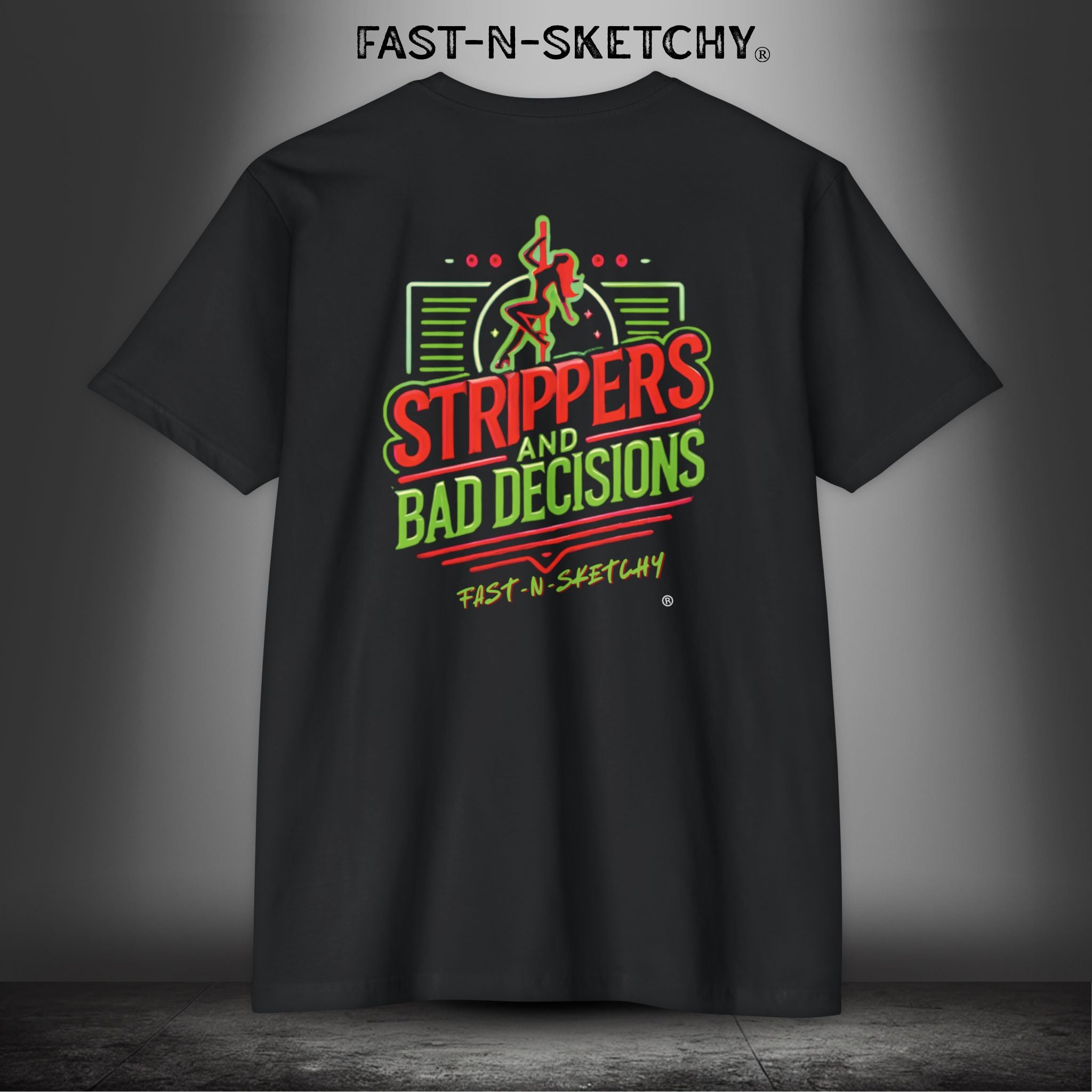 THE MENACE: STRIPPERS & BAD DECISIONS - T-shirt Classic Fit Crewneck - Next Level 6210