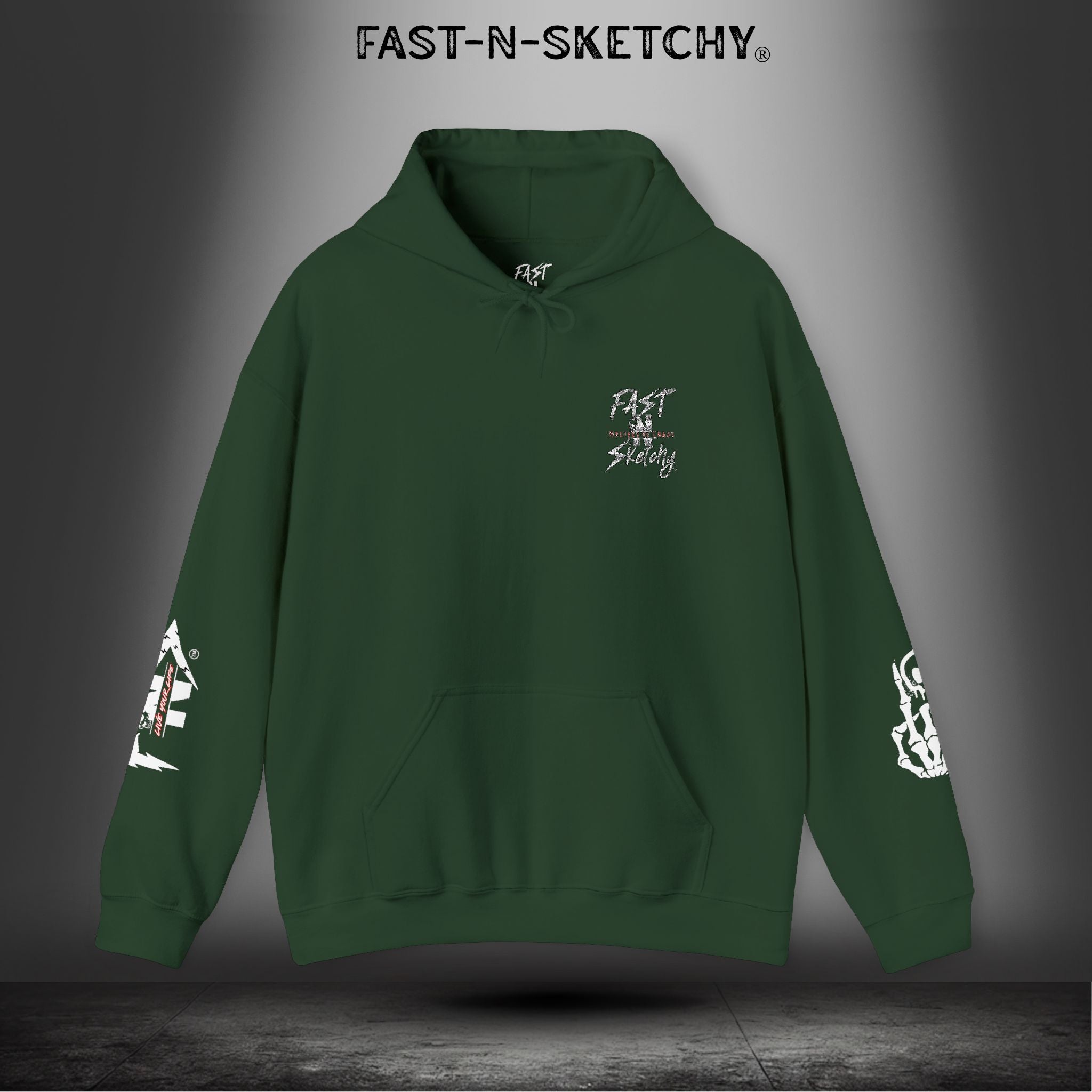 MOST HUMANS ARE ALIVE BUT NEVER LIVE - Heavy Blend Hoodie FAST-N-SKETCHY®