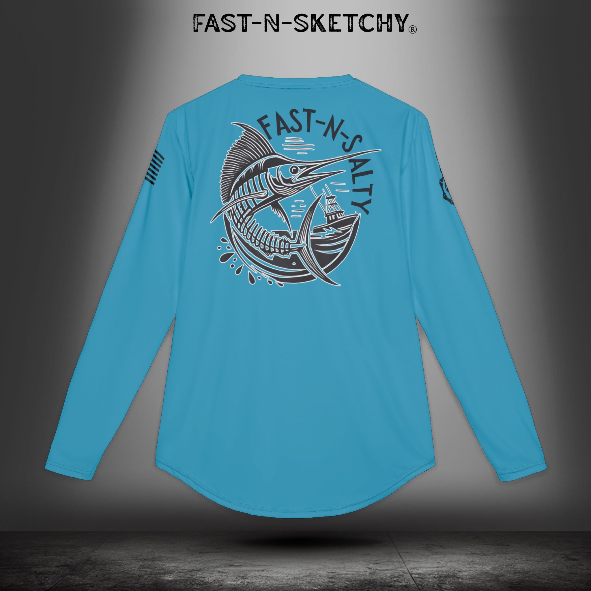 Fast-N-Salty UV Protection Long Sleeve Shirt - (Blue) Perfect for Outdoor Adventures and Fishing