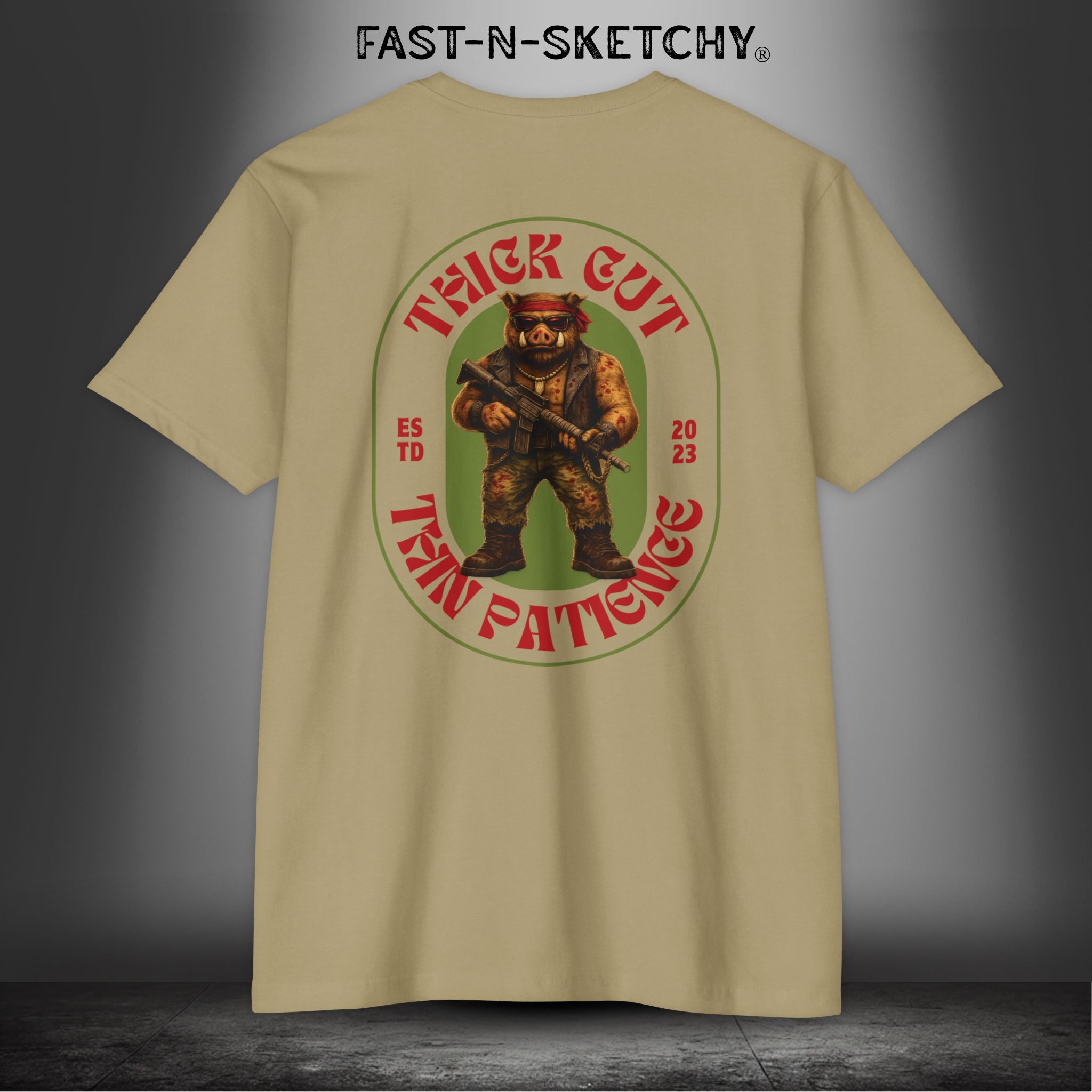 Porkchop, Thick Cut Thin Patience: Military Edition Premium Fitted Tee