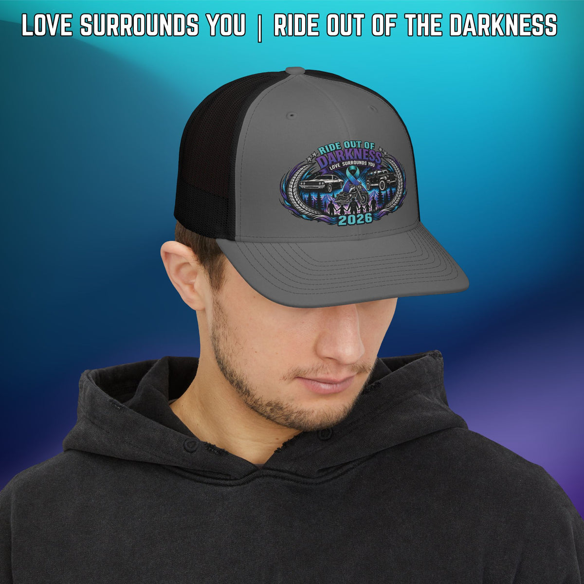 Ride Out of the Darkness 2026 Snapback Richardson 112 Trucker Cap: Suicide Awareness - LSY