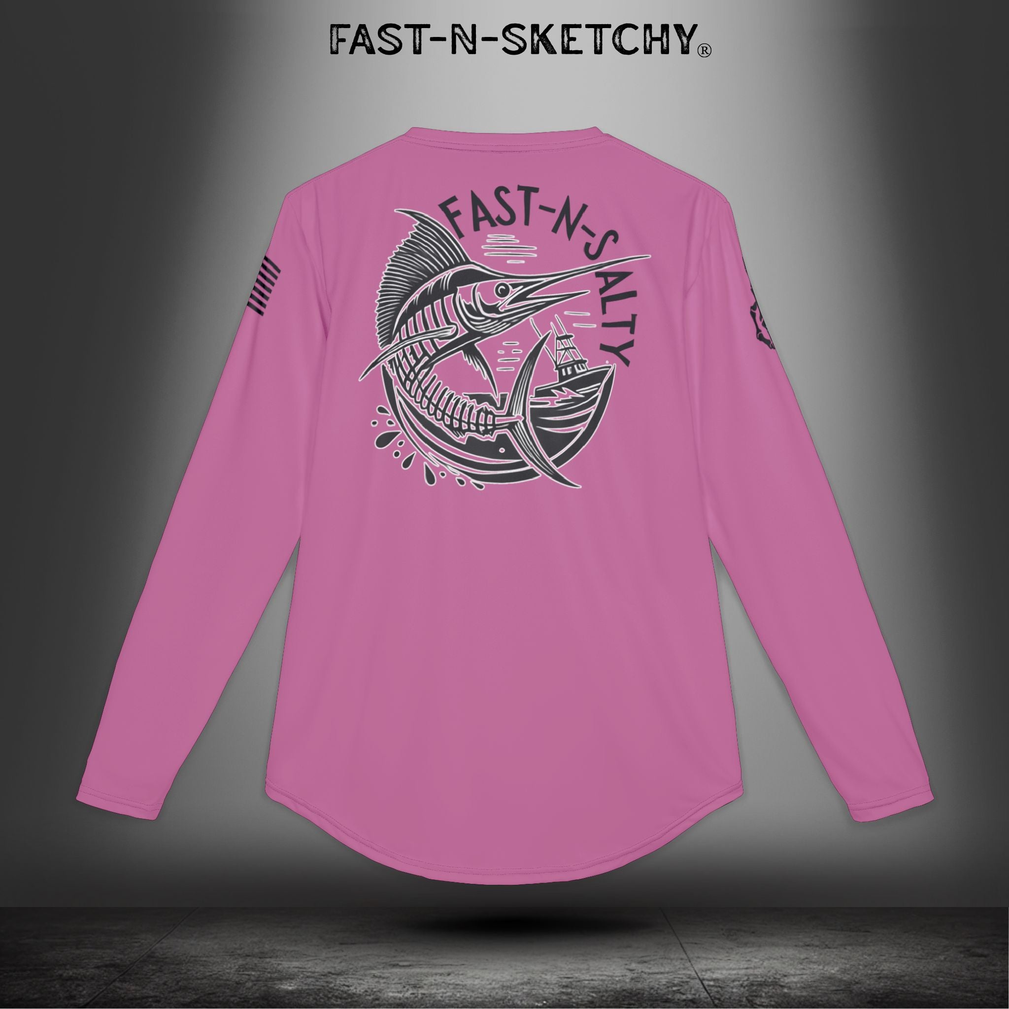 Fast-N-Salty UV Protection Long Sleeve Shirt - (Pink) Perfect for Outdoor Adventures and Fishing