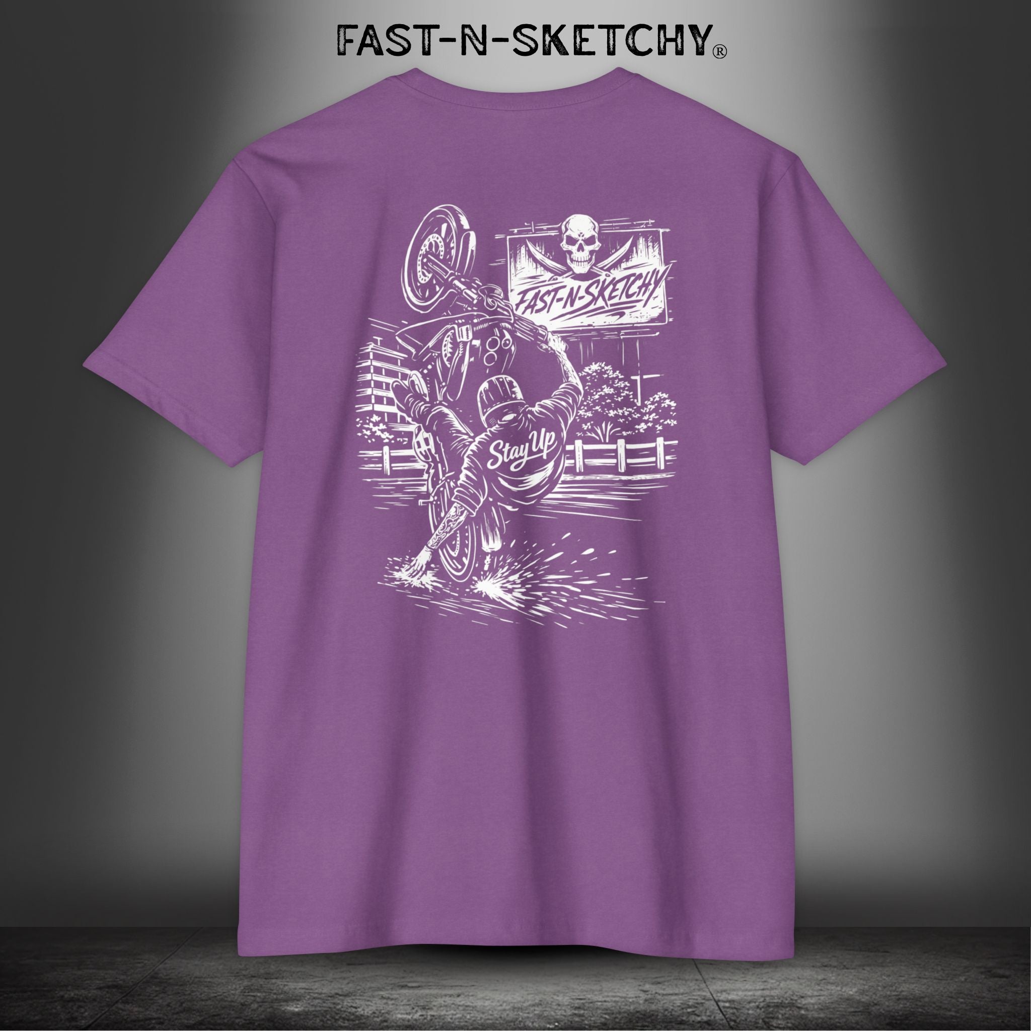 Stay Up Biker Edition Premium Fitted Tee