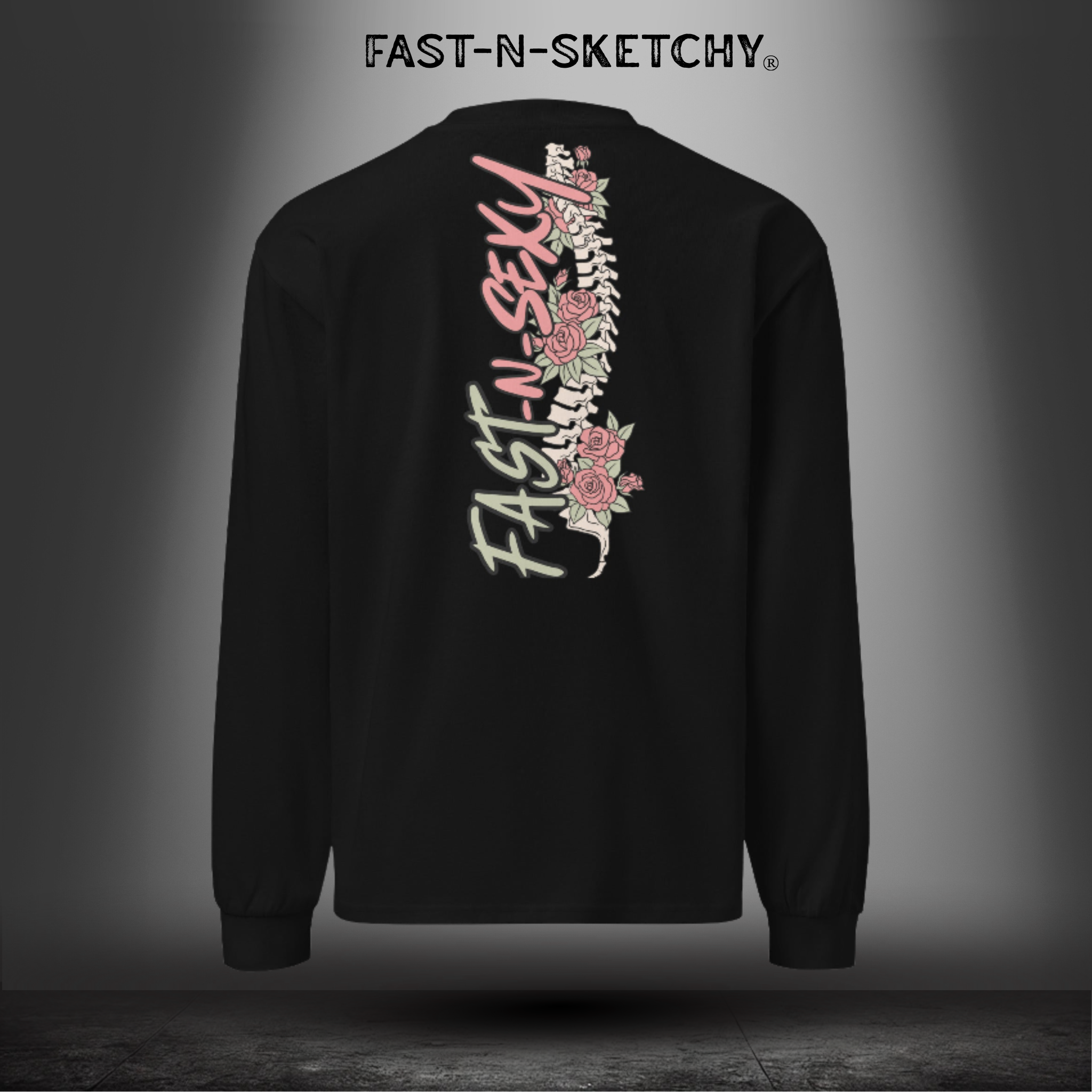 FAST-N-SEXY™ WITH SPINE/FLOWERS: Premium Long Sleeve Shirt