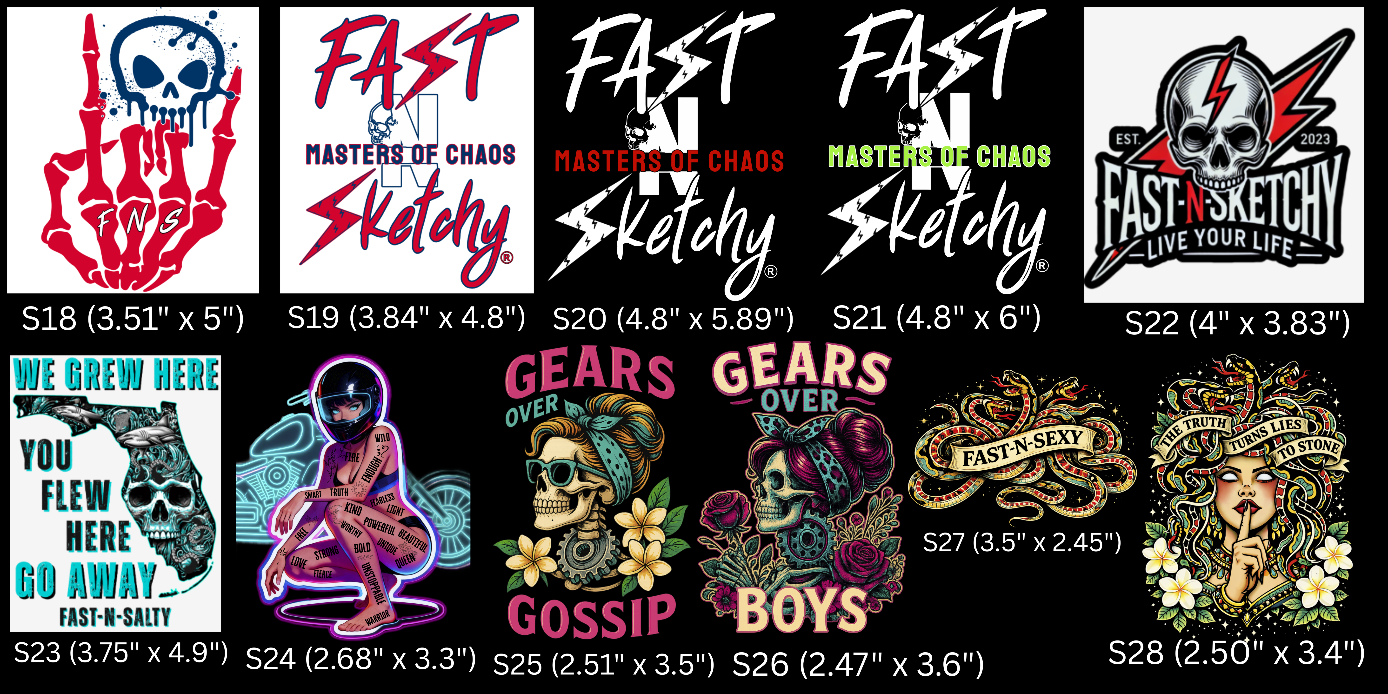 FAST-N-SKETCHY® Daytona Vinyl UV Transfer Sticker Collection – Pre-Order