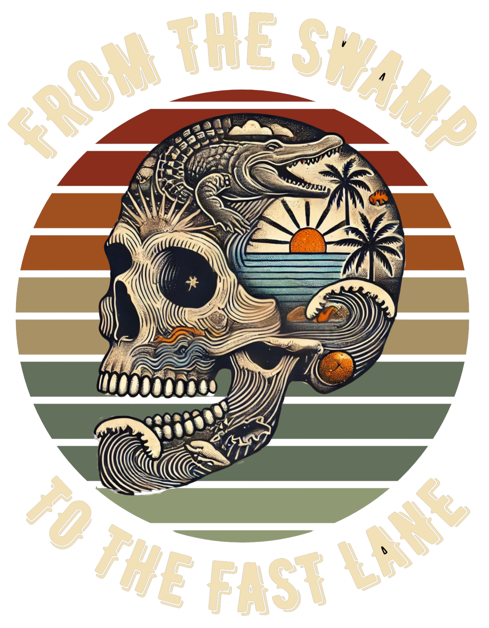 FROM THE SWAMP TO THE FAST LANE - FAST-N-SKETCHY®: - T-shirt Next Level 6210