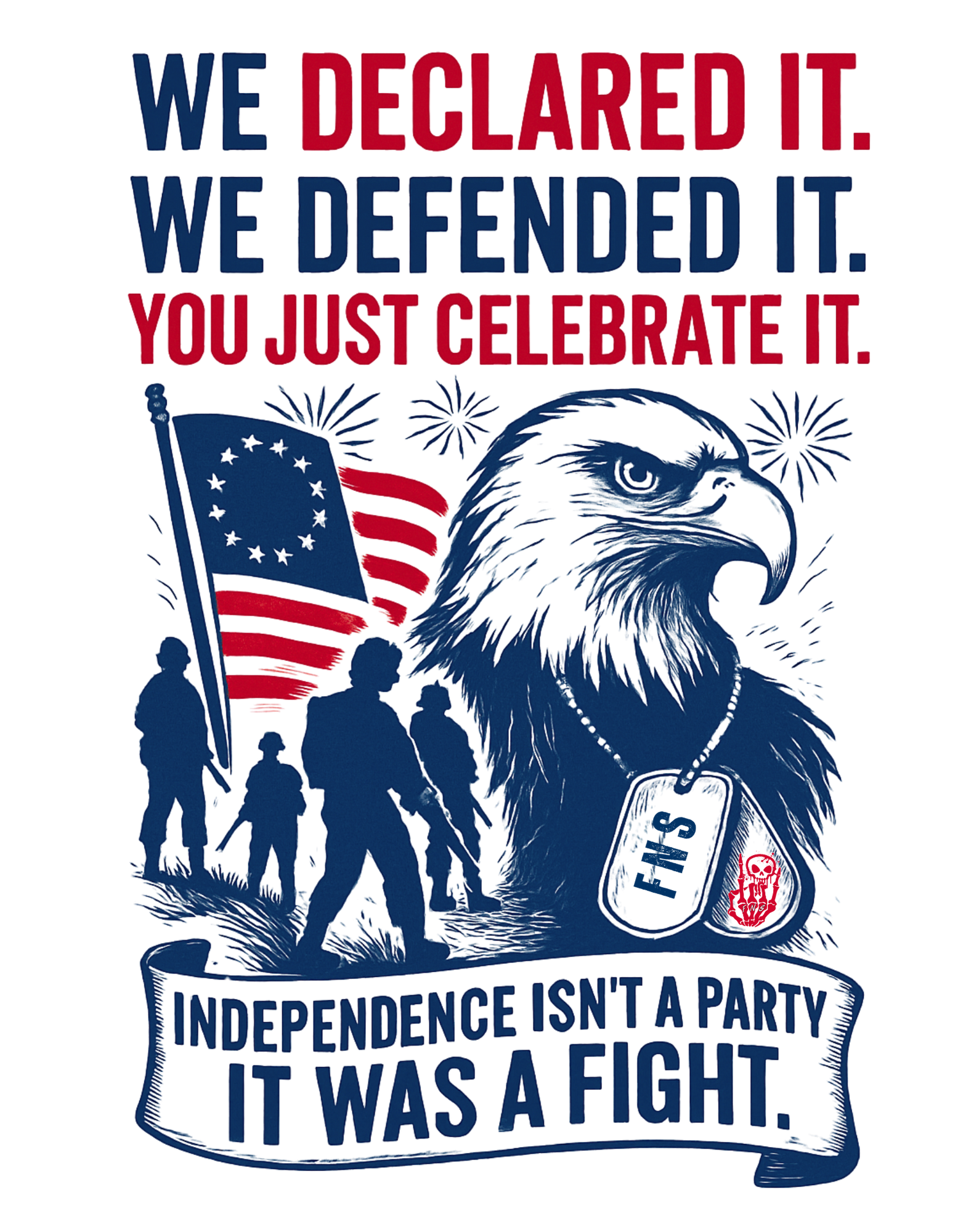 Red, White & Rowdy – Military Edition Racerback | We Fought So You Could BBQ. Respect the Uniform, Not Just the Fireworks