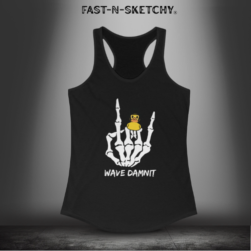 Jeep Edition:Wave Damnit created by Holly - Women's Graphic Racerback Tank Top