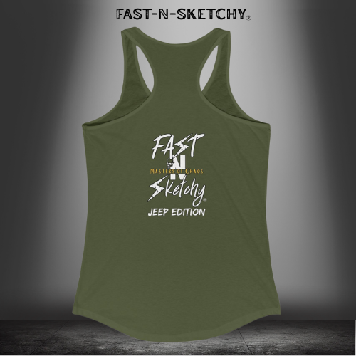 Jeep Edition:Wave Damnit created by Holly - Women's Graphic Racerback Tank Top