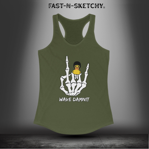 Jeep Edition:Wave Damnit created by Holly - Women's Graphic Racerback Tank Top