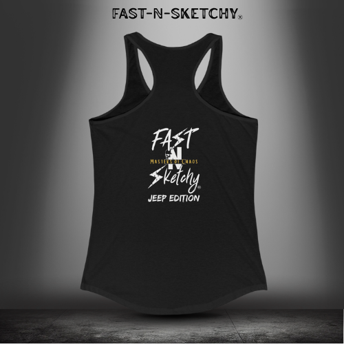 Jeep Edition:Wave Damnit created by Holly - Women's Graphic Racerback Tank Top