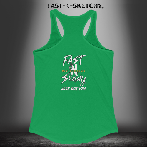 Jeep Edition:Wave Damnit created by Holly - Women's Graphic Racerback Tank Top