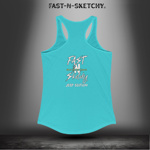 Jeep Edition:Wave Damnit created by Holly - Women's Graphic Racerback Tank Top