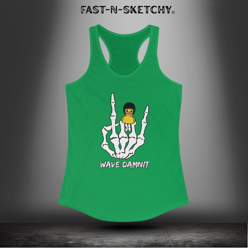 Jeep Edition:Wave Damnit created by Holly - Women's Graphic Racerback Tank Top
