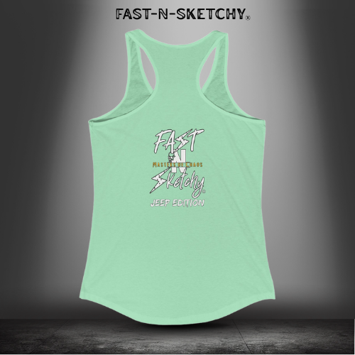 Jeep Edition:Wave Damnit created by Holly - Women's Graphic Racerback Tank Top
