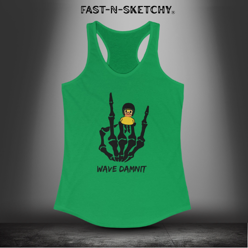 Jeep Edition: Wave Damnit created by Holly - Women's Graphic Racerback Tank Top