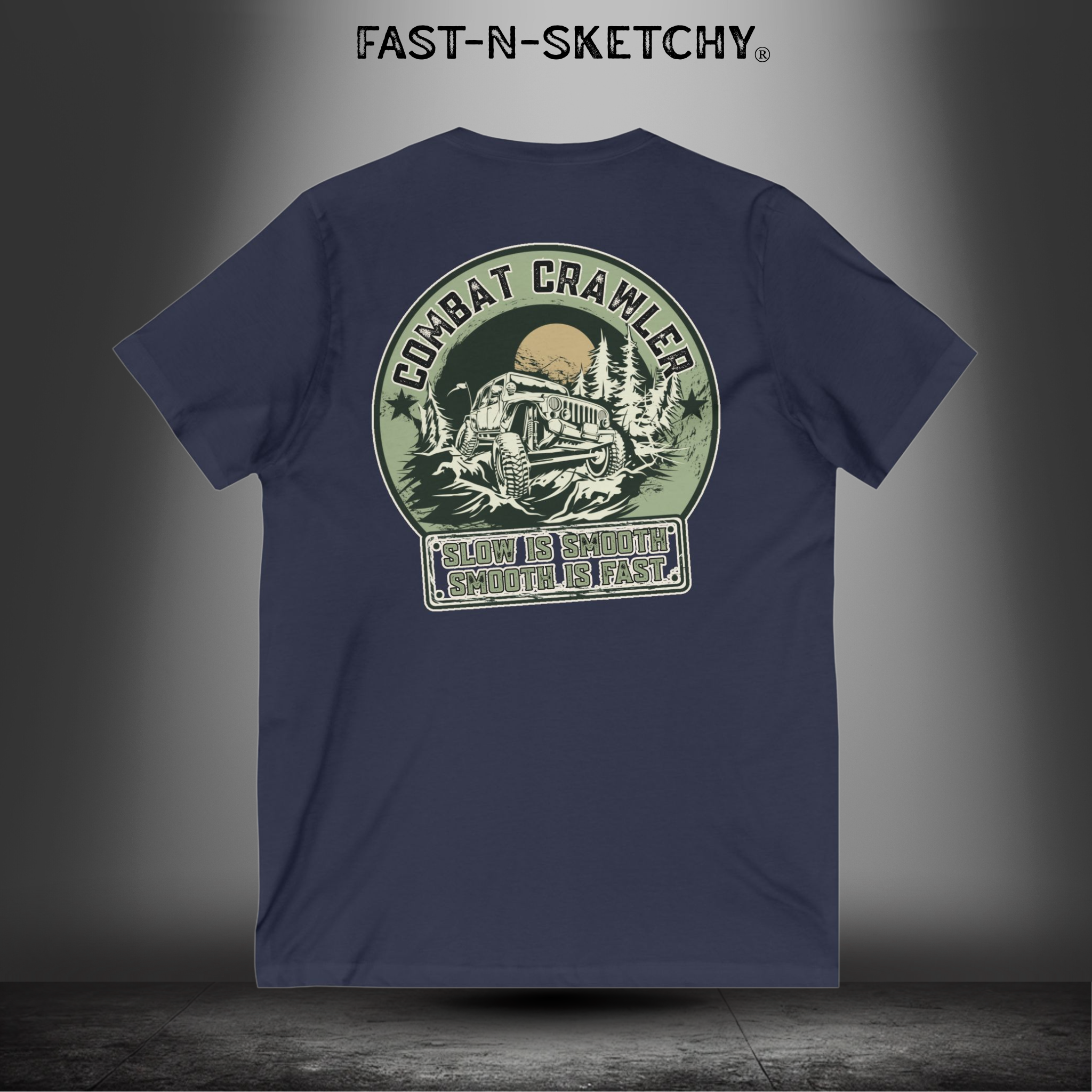 Combat Crawler - Slow is Smooth, Smooth is Fast (Jeep Edition) - Women's V-Neck T-Shirt