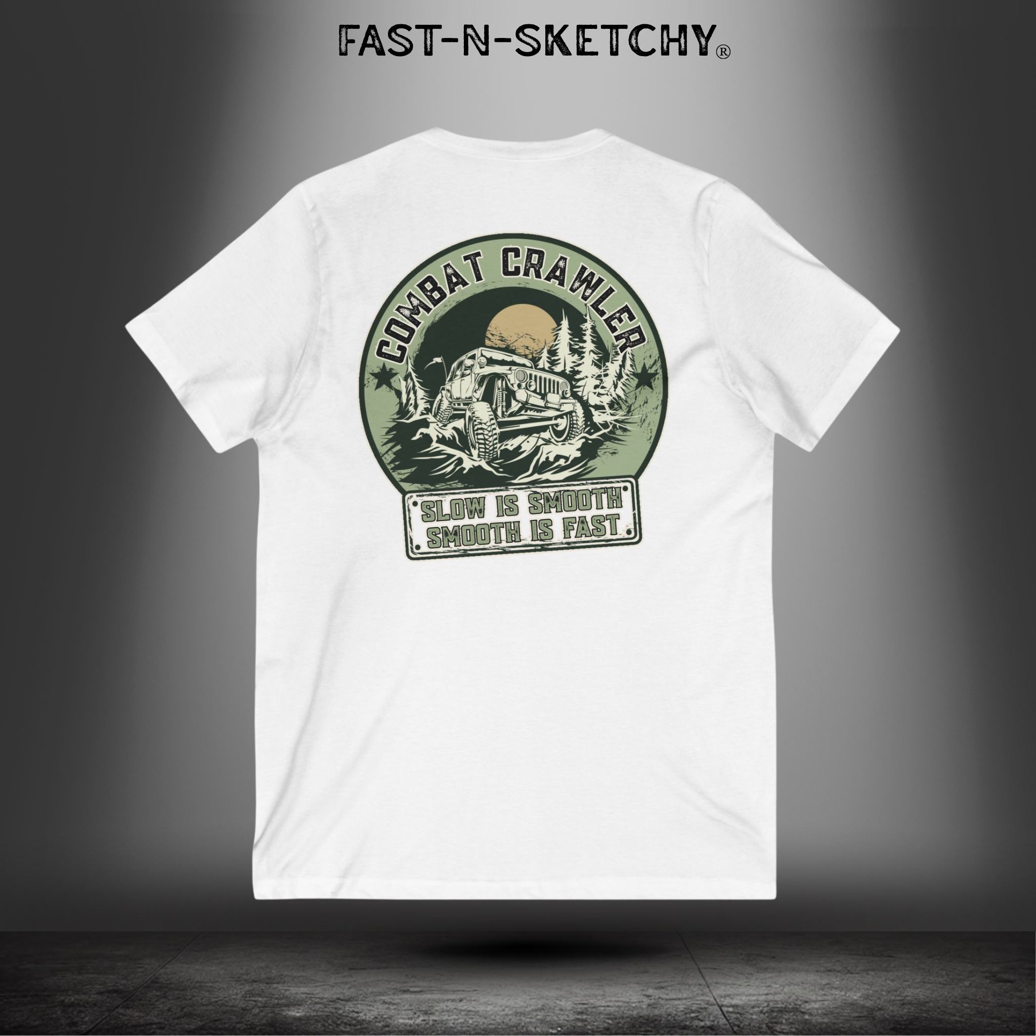 Combat Crawler - Slow is Smooth, Smooth is Fast (Jeep Edition) - Women's V-Neck T-Shirt